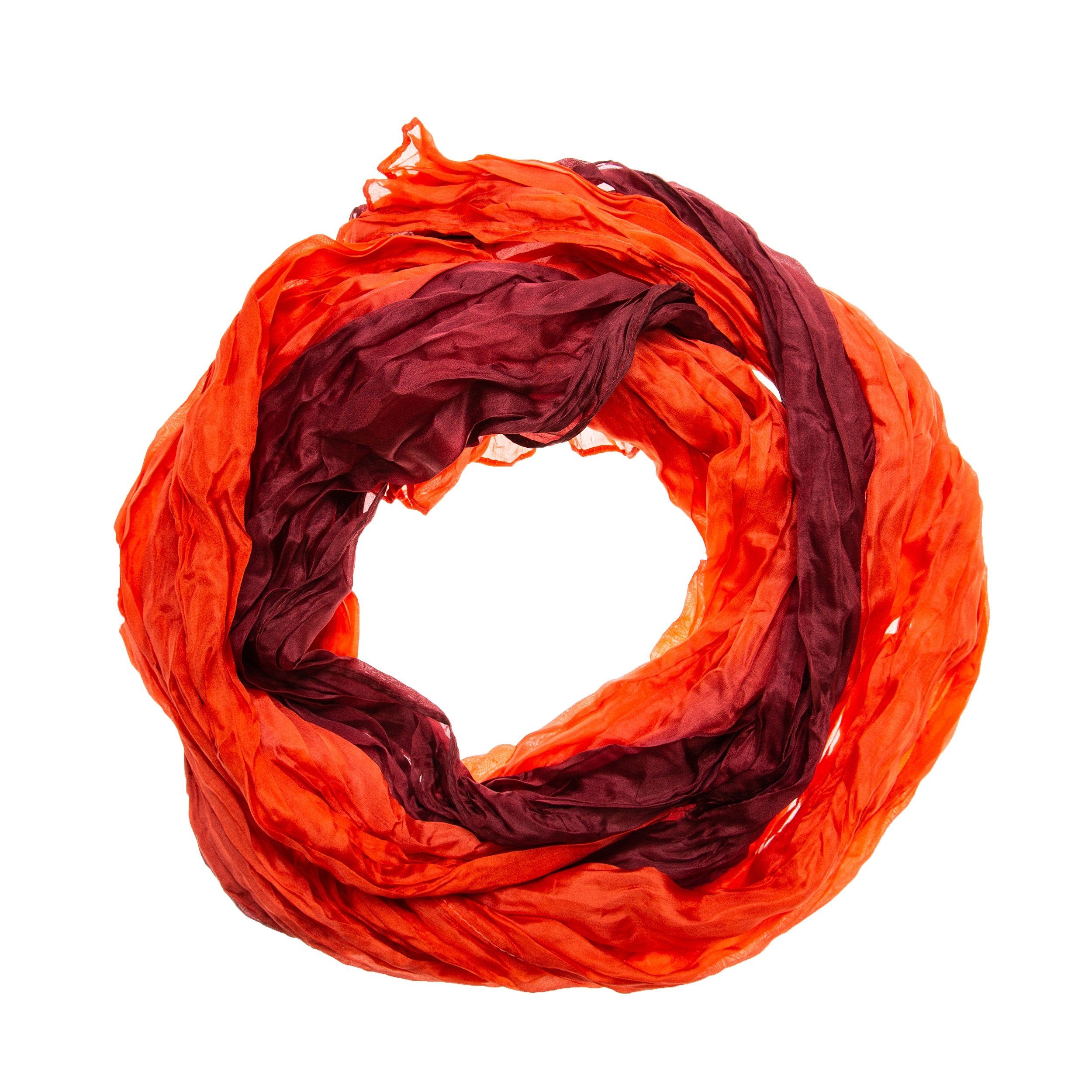 Silkroad Seidenschal Knitterschal Halstuch Schal XXL Farbverlauf Rot