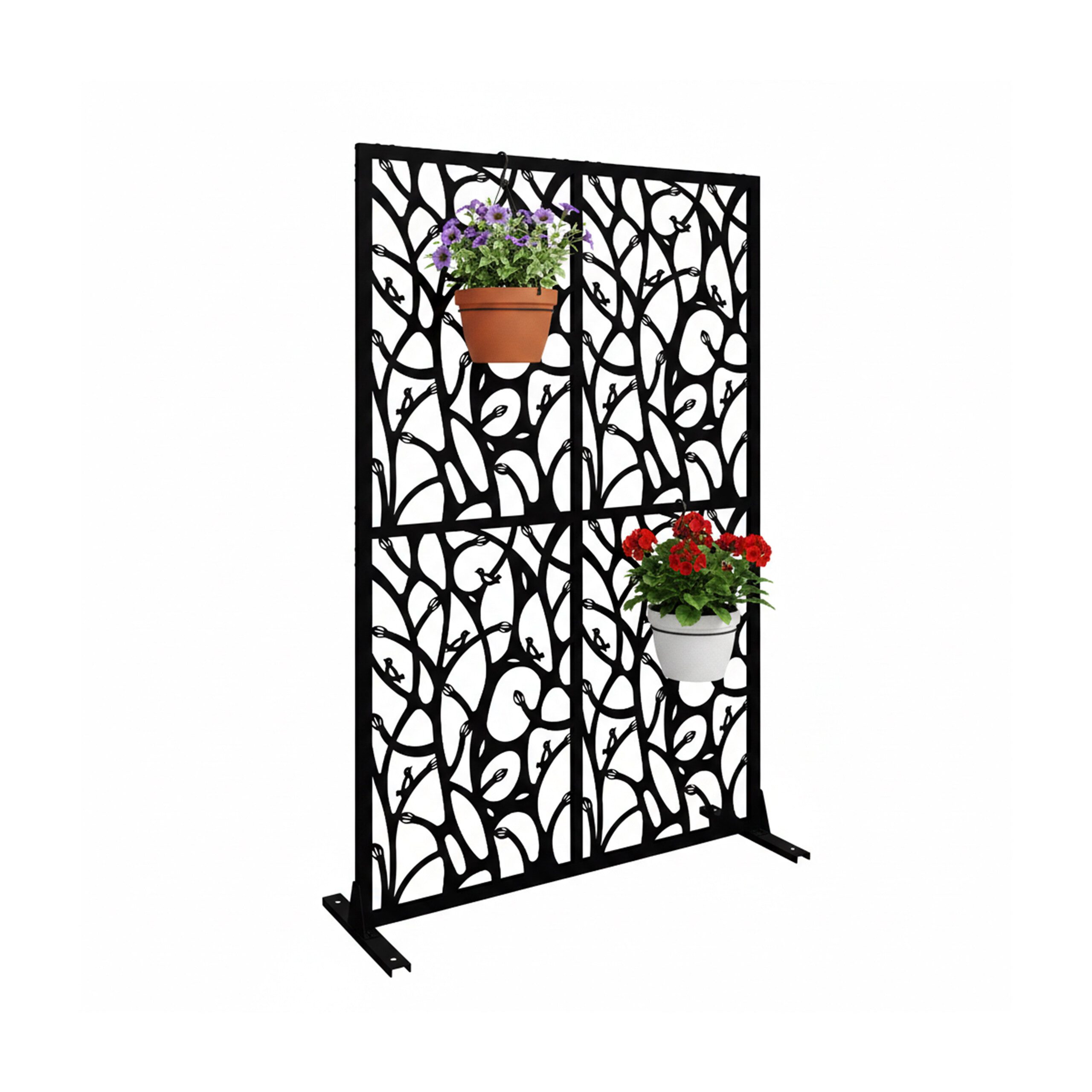 relaxdays Sichtschutzelement Sichtschutz für Garten Rankenmotiv, (1-St)