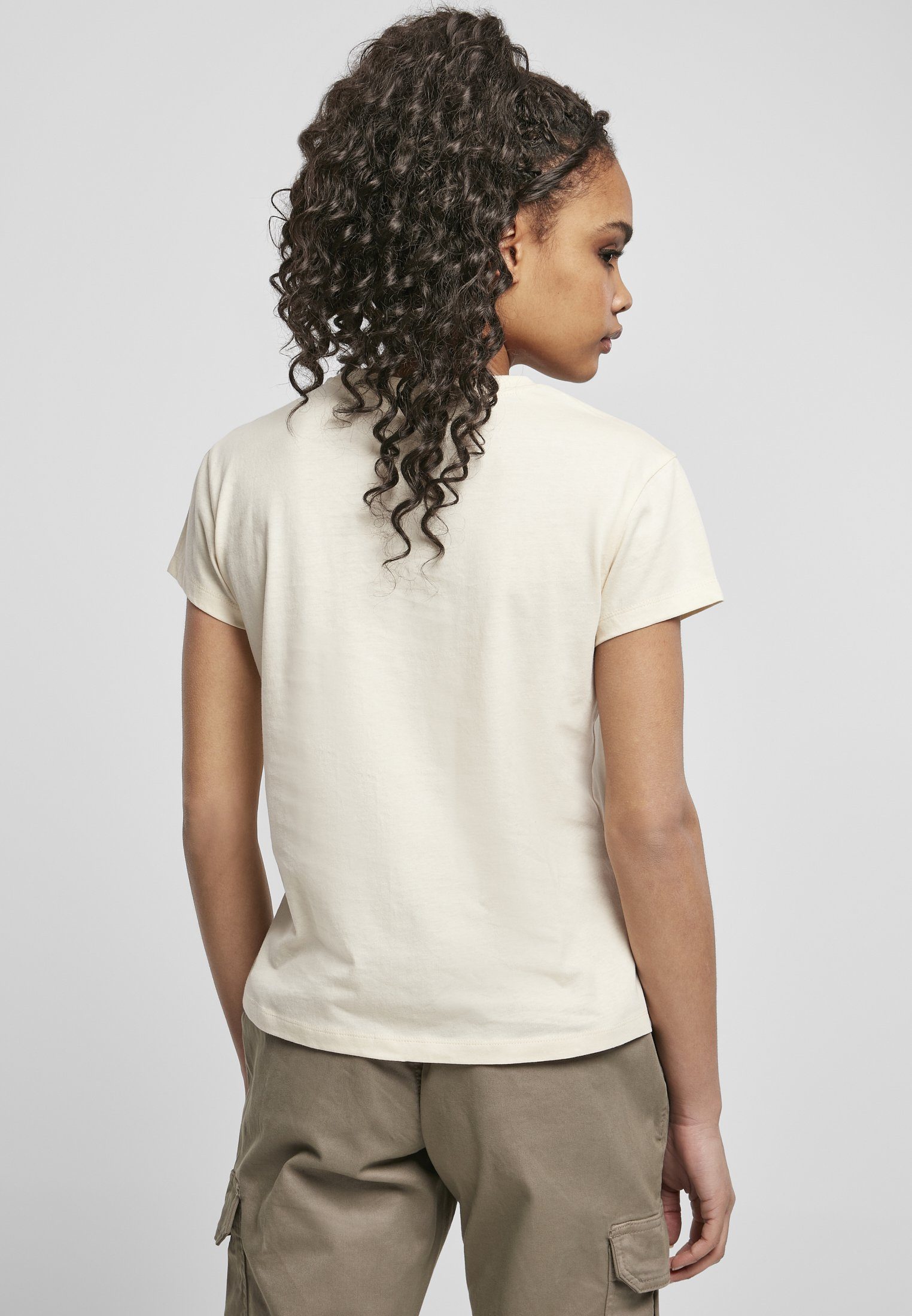URBAN CLASSICS Box Basic (1-tlg) Ladies whitesand T-Shirt Tee Damen