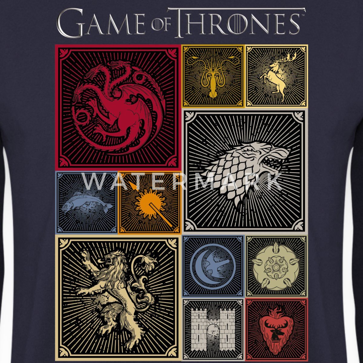 Spreadshirt Sweatshirt Game Of Thrones Königshäuser Kacheln Unisex Pullover (1-tlg)