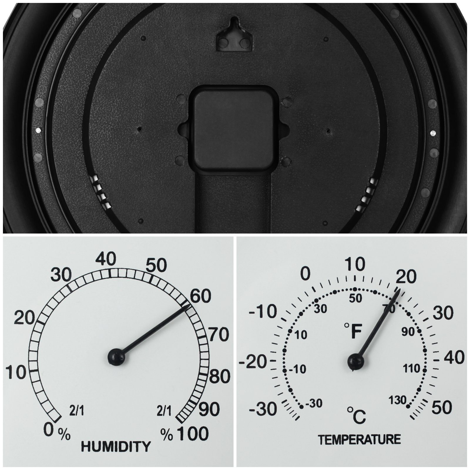 Outdoor Luftfeuchtigkeit) Thermometer 40cm Hygrometer Temperatur (Uhr Wanduhr Koopman