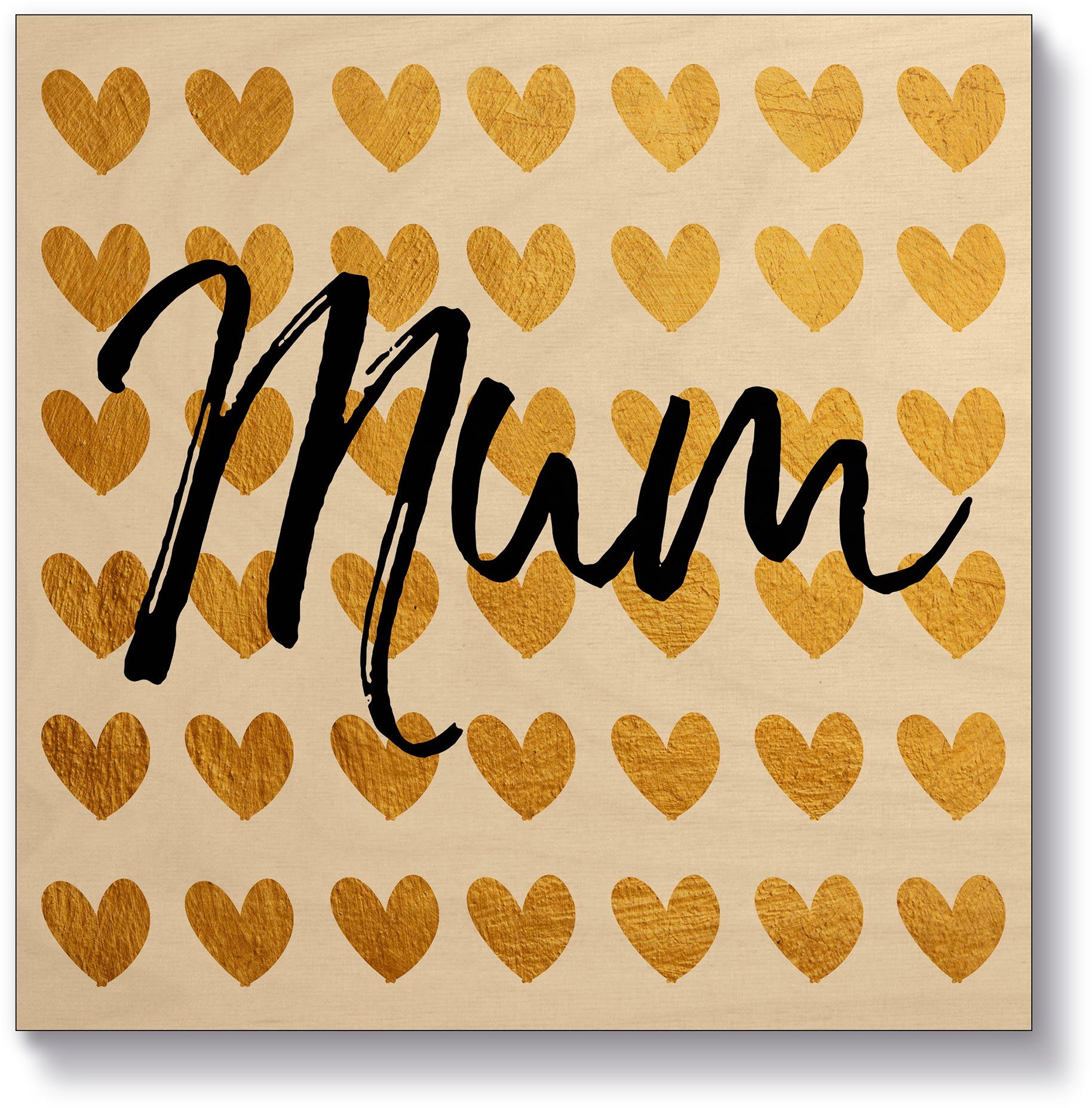 Artland Holzbild Goldene Herzen für Mama, Sprüche & Texte (1 St)
