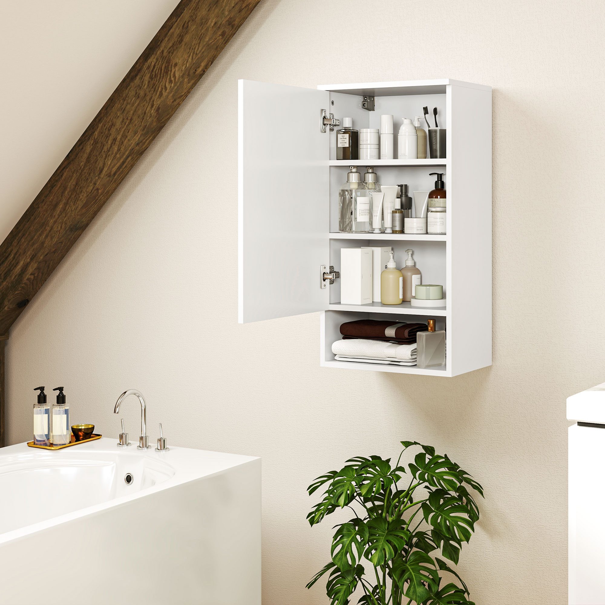 HOMCOM Hängeschrank Badezimmerschrank mit Türen, verstellbaren günstig online kaufen
