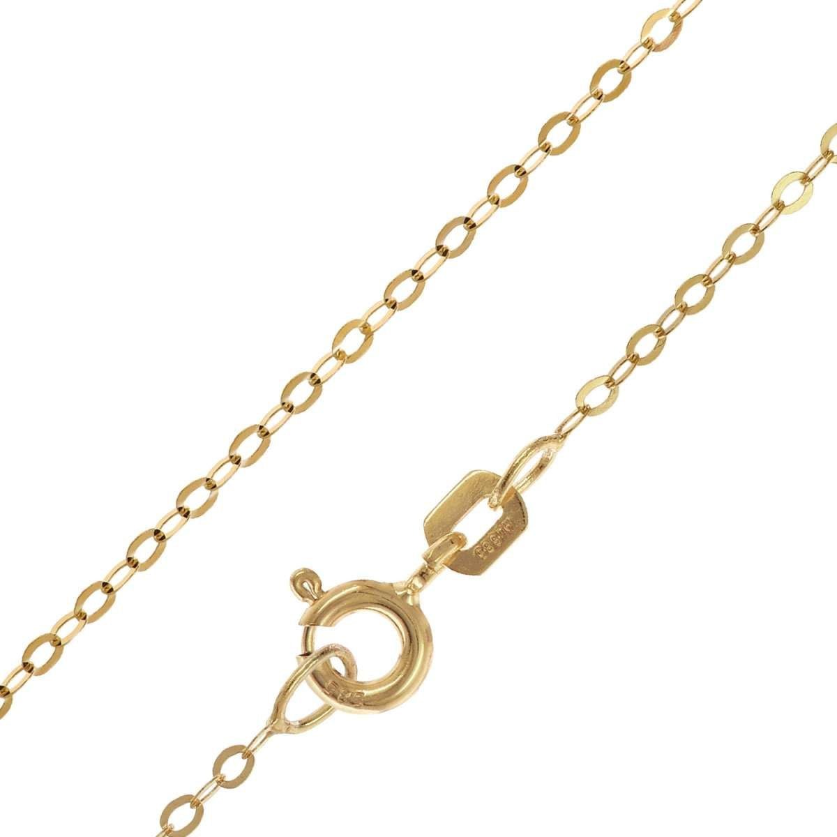 trendor Collier 31204, 585 Gold 14K Ankerkette 4-seitig diamantiert 1,0 mm