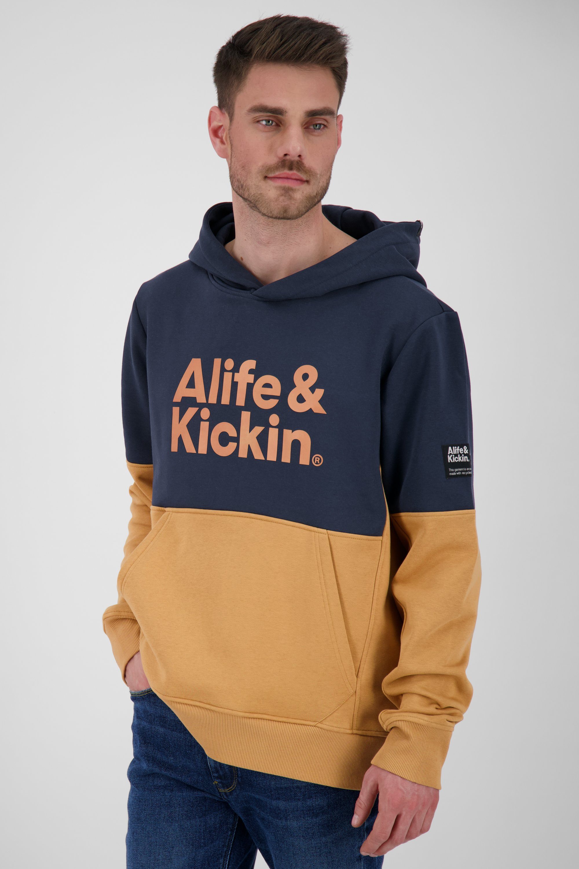 Alife & Kickin Kapuzensweatshirt Herren Kapuzensweatshirt, Sweatshirt marine OwenAK Sweat