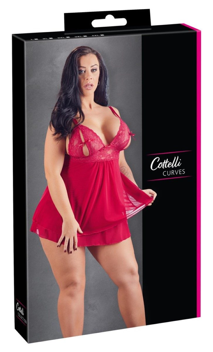 Negligé Cottelli CURVES - Babydoll rot - (2XL,3XL,4XL,L,XL)