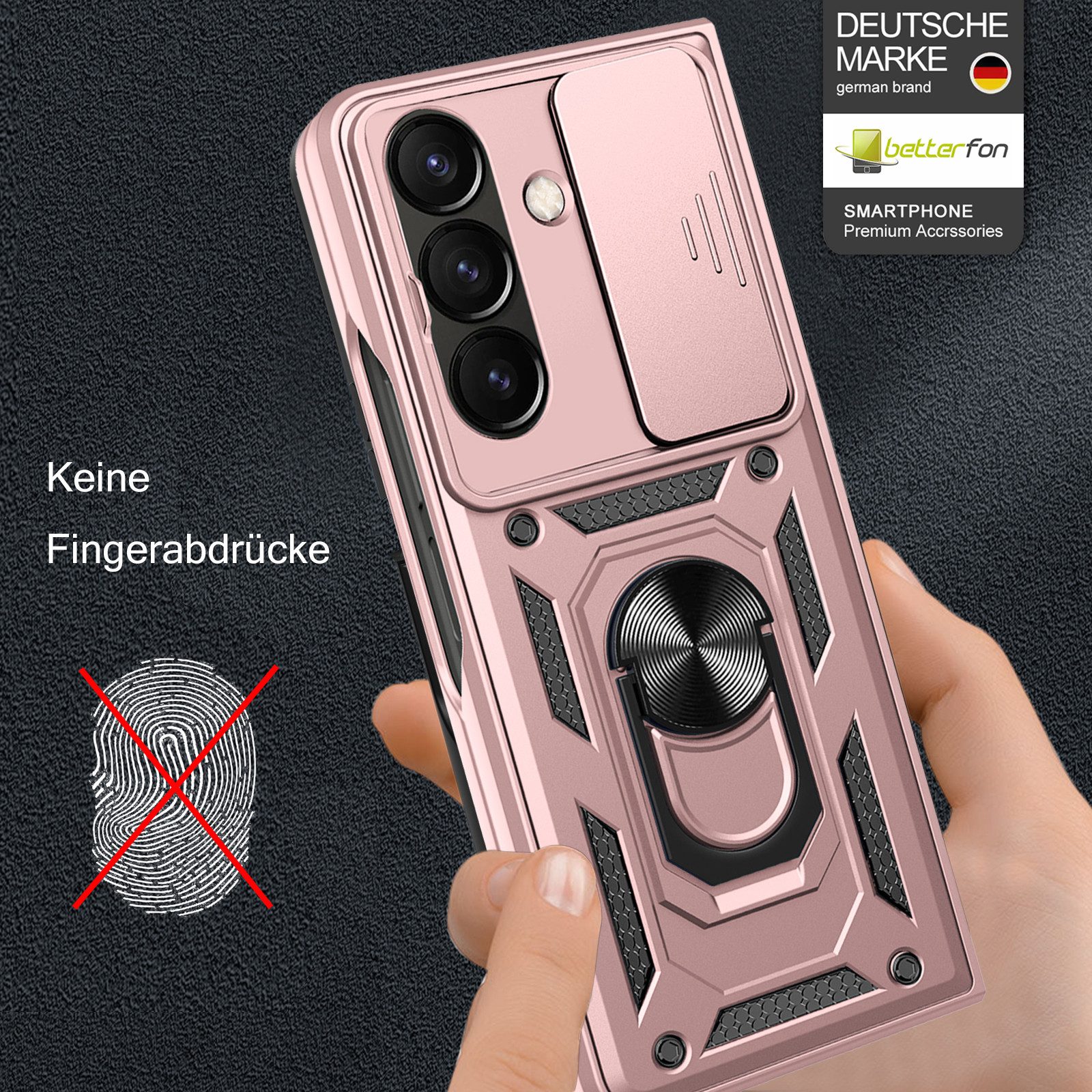 betterfon Handyhülle Panzer Hülle für Samsung Galaxy Z Fold 7 Outdoor Case mit Kameraschutz, Outdoorhülle mit Ringhalter Smartstand und Silikonkern