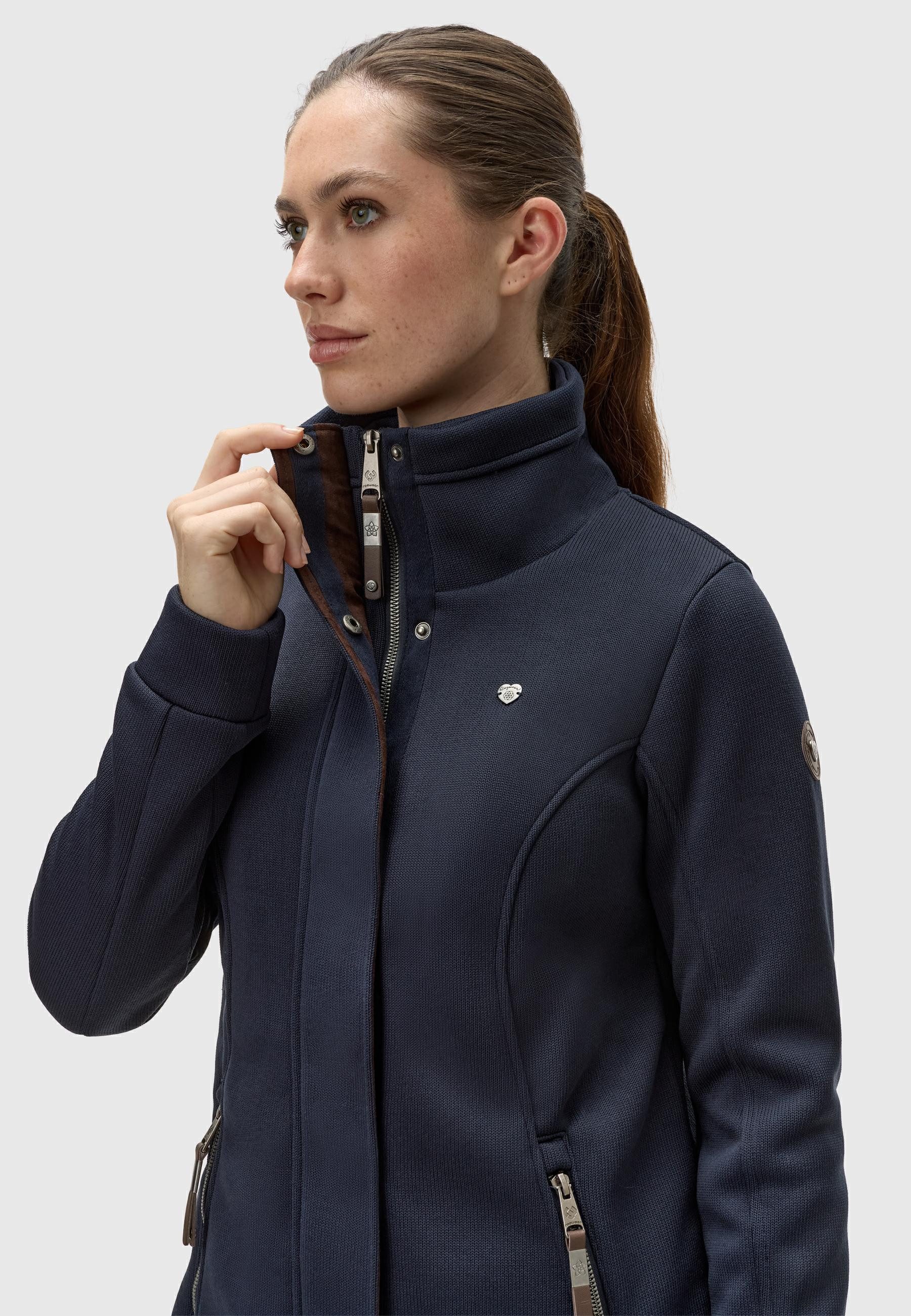 Ragwear Sweatjacke Letrice Bonded Elegante Zip-Jacke mit hohem Kragen in Feinstrickoptik – Bild 5 von 5