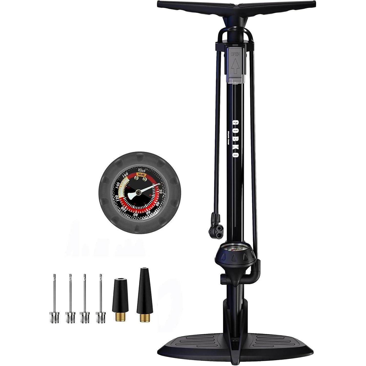 LuxusKollektion Fahrradpumpe Fahrradpumpe französische Ventile Rennrad MTB 11 bar Basic Schwarzes