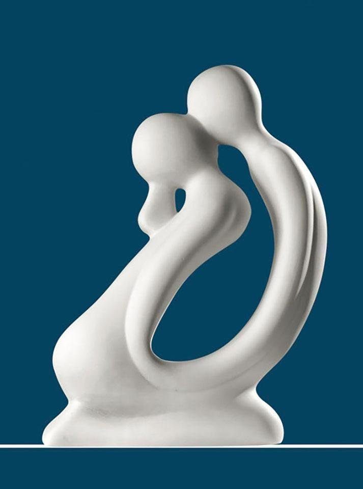 GILDE Dekofigur Skulptur Kuss, weiß (1 St), Dekoobjekt, Höhe 42 cm,  handgefertigt, aus Keramik, Wohnzimmer, Indoor - Gilde Francis Paar Der  Kuss kniend