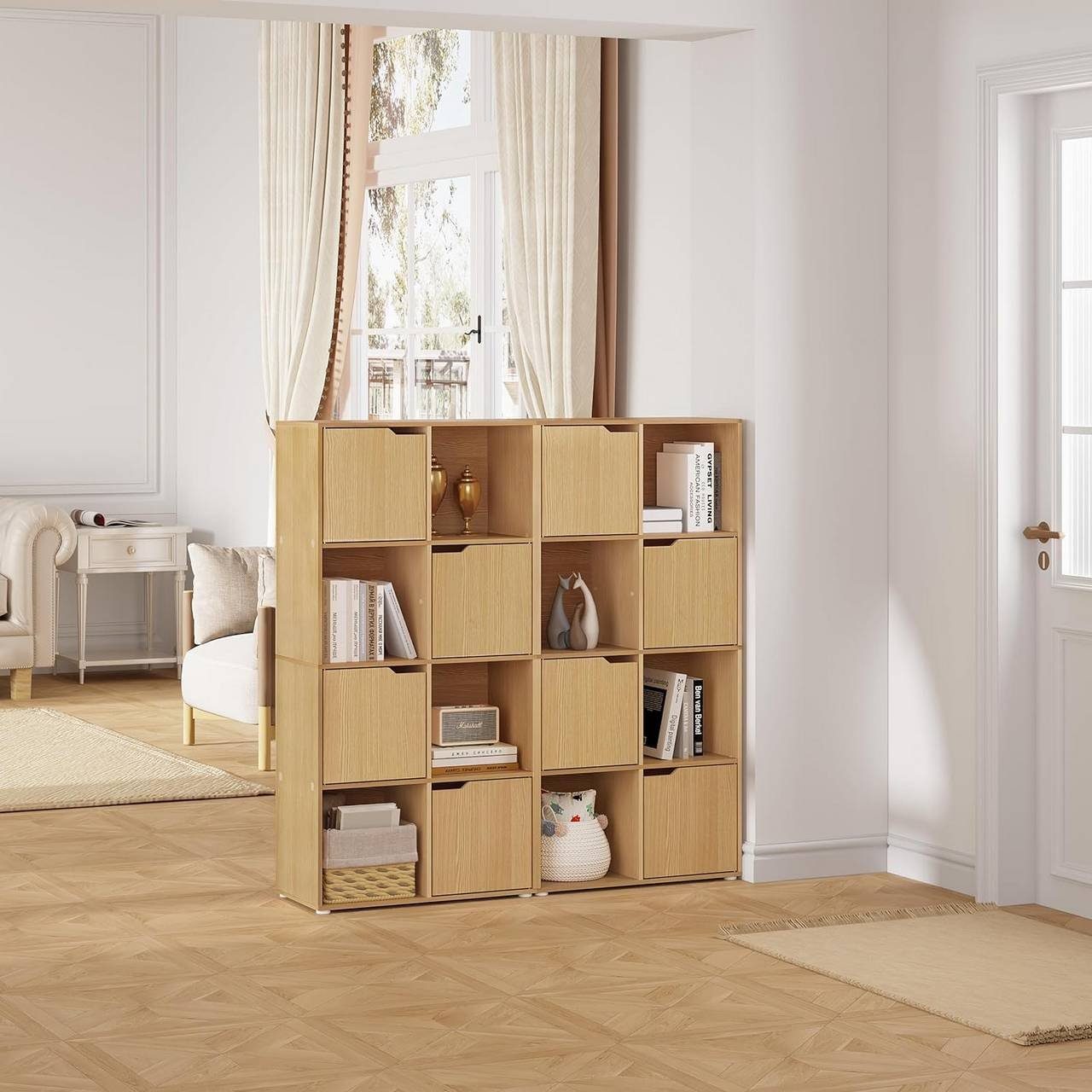 Woltu Bücherregal, 1-tlg., mit 8 Fächern 4 Türen, Würfelregal Standregal günstig online kaufen