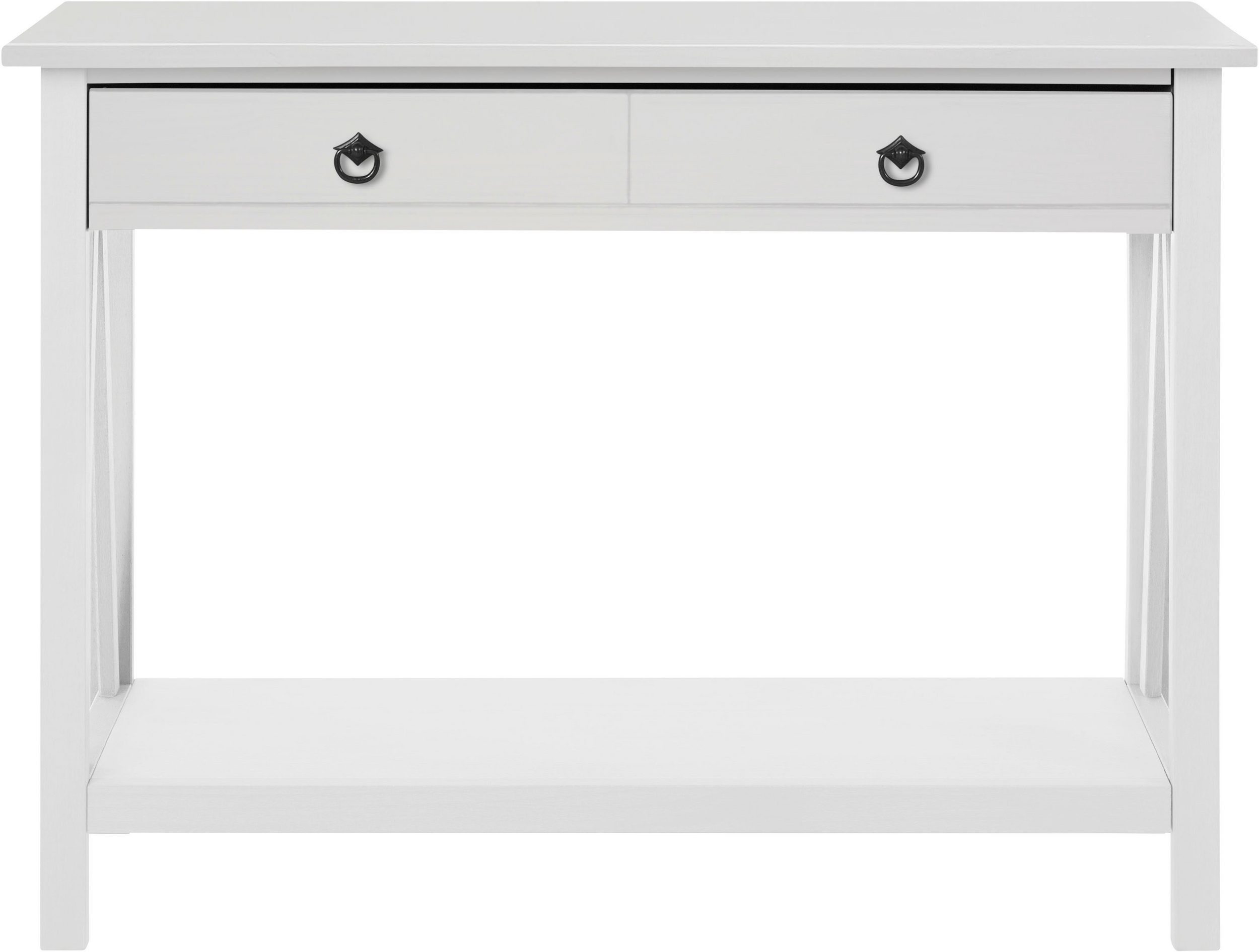 loft24 Konsolentisch Tulle - Flurtisch Eingangstisch Beistelltisch Telefontisch Dielentisch, Flurtisch mit Schublade, Sideboard schmal, Kiefer, Ablagetisch, weiß