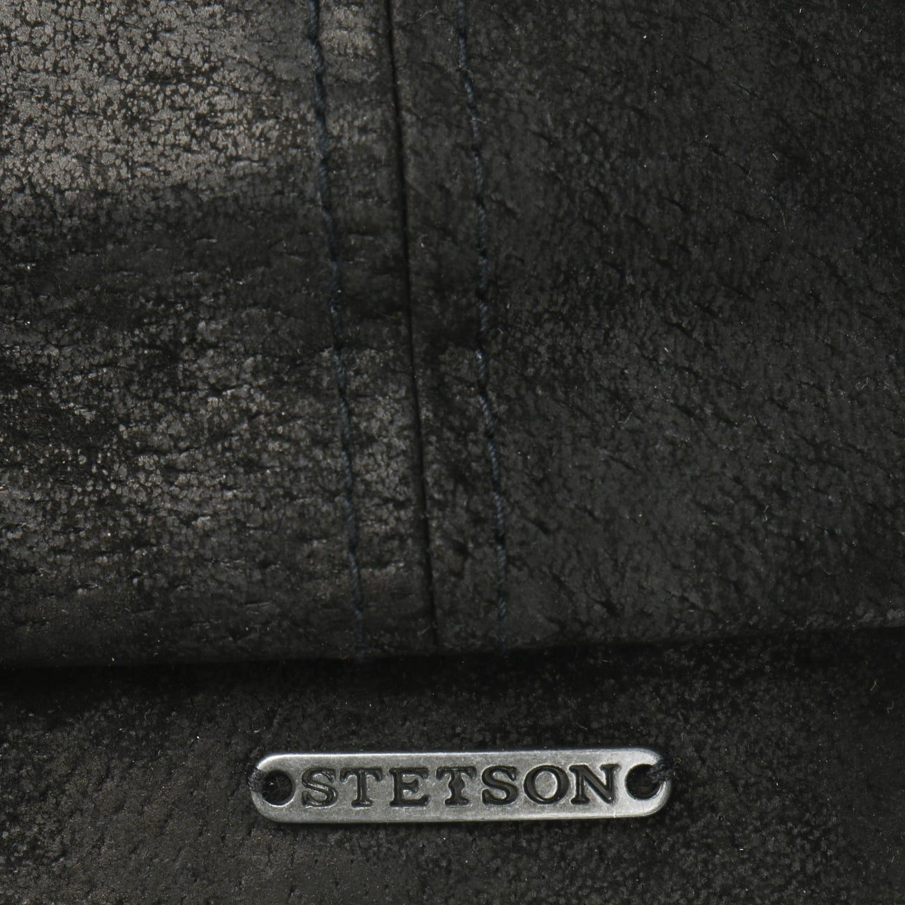 Schirm Flat Stetson mit Cap Vintageleder (1-St) schwarz