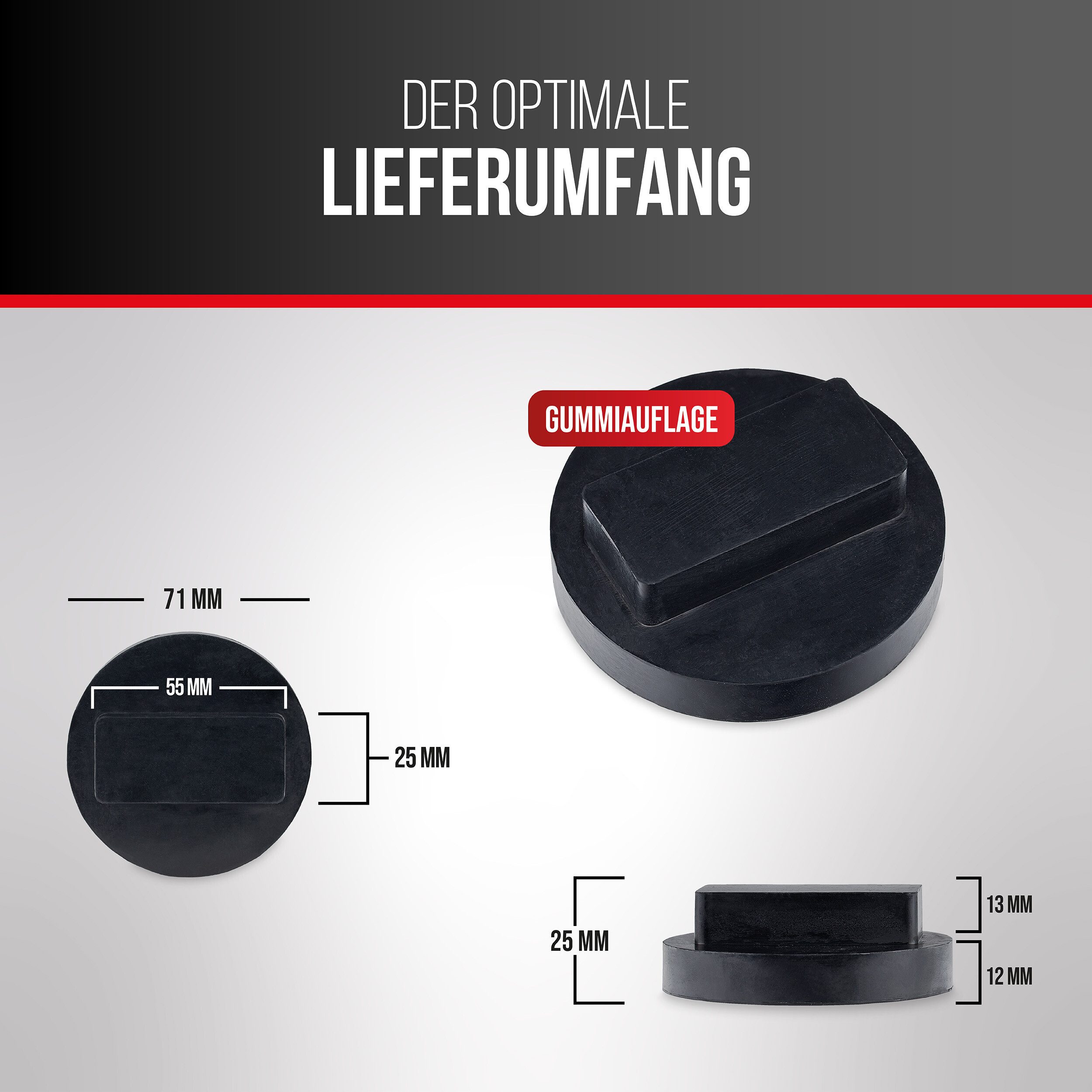 HEYNER Wagenheber Gummiauflage für Rangierwagenheber Ersatzgummi für BMW MINI OPEL, 1-tlg.