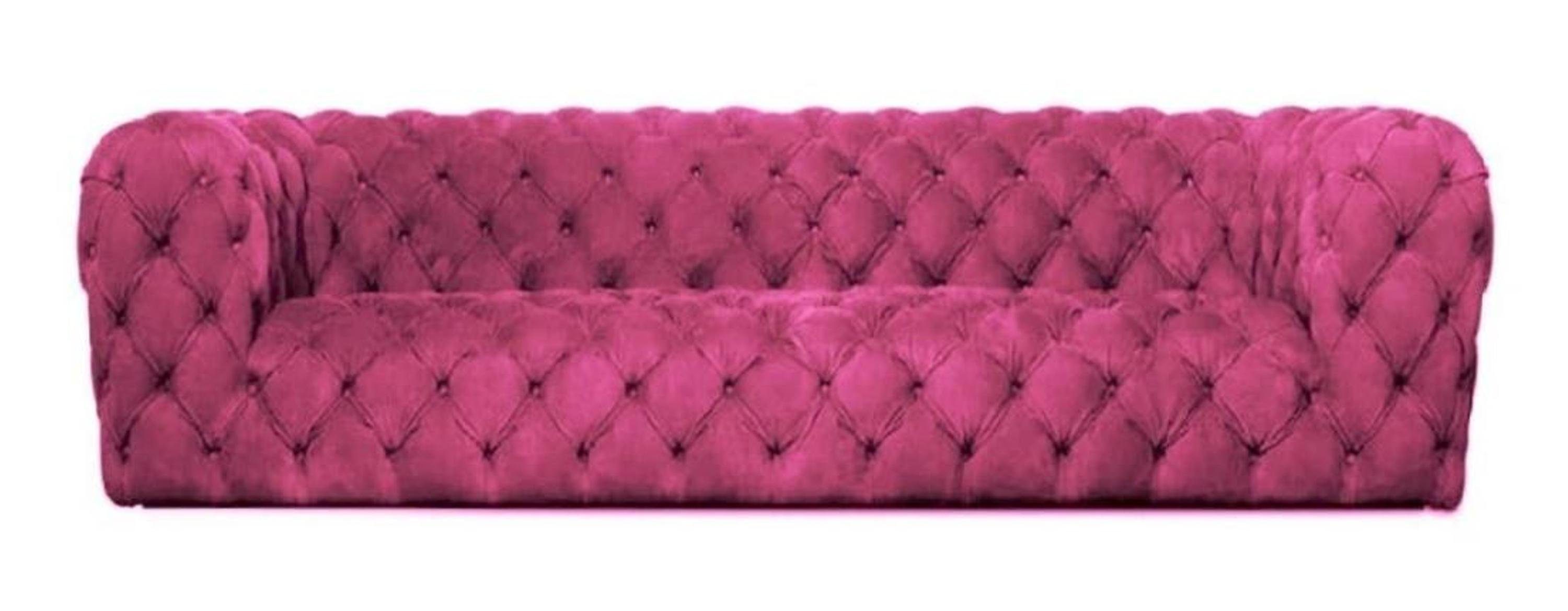 JVmoebel Chesterfield-Sofa, Gelbe Chesterfield Couch Viersitzer xxl big sofa gemütliche Rosa