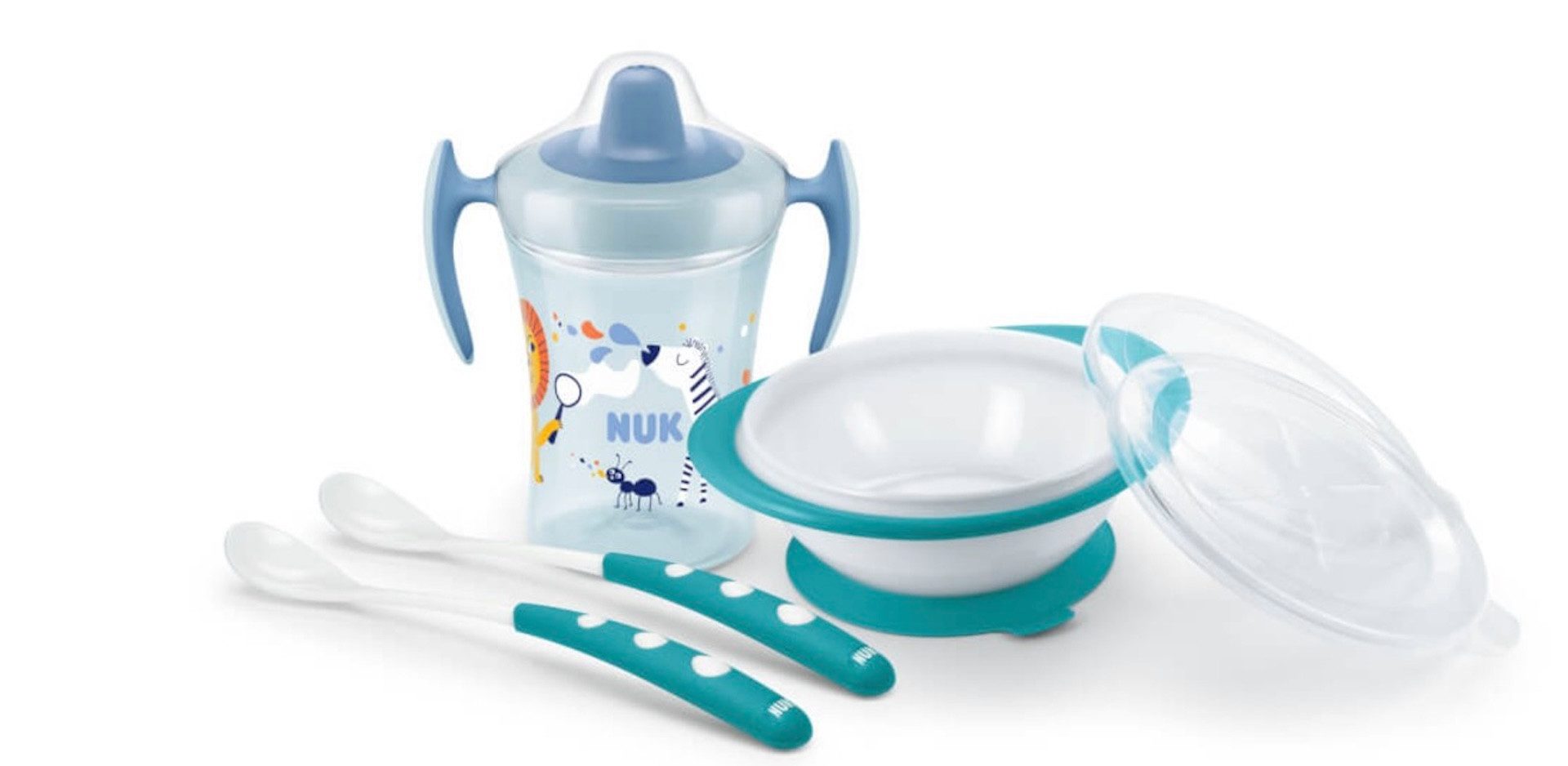 NUK Kindergeschirr-Set NUK Kindergeschirr Set Trinklernbecher Ess-Lernschale Fütterlöffel