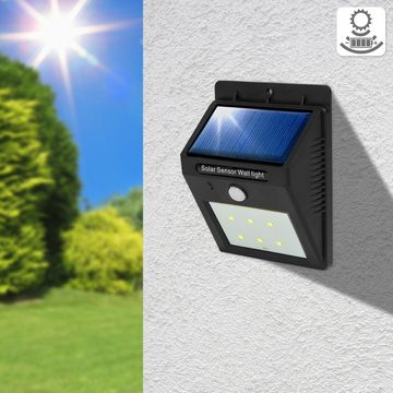 tectake LED Gartenstrahler 4 LED Solar Leuchten mit Bewegungsmelder, Bewegungsmelder, LED, Energiesparend