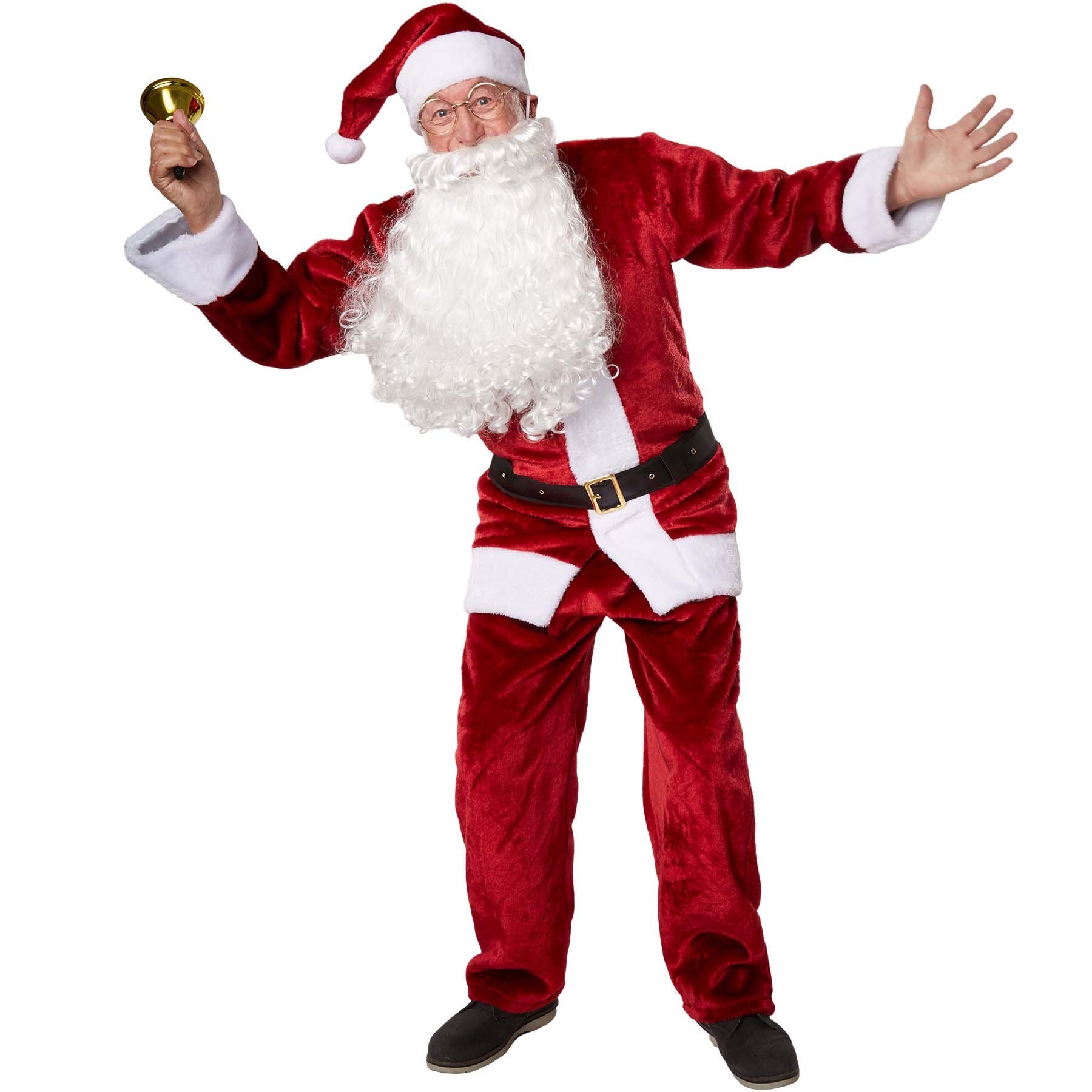 dressforfun Engel-Kostüm Himmelsbote/Heilige, in dunkelrot, Gr. S, 3-tlg. Weihnachtsmann-Set, Samtmantel mit Plüschaufschlägen, Gürtel in 7 Größen, Samthose