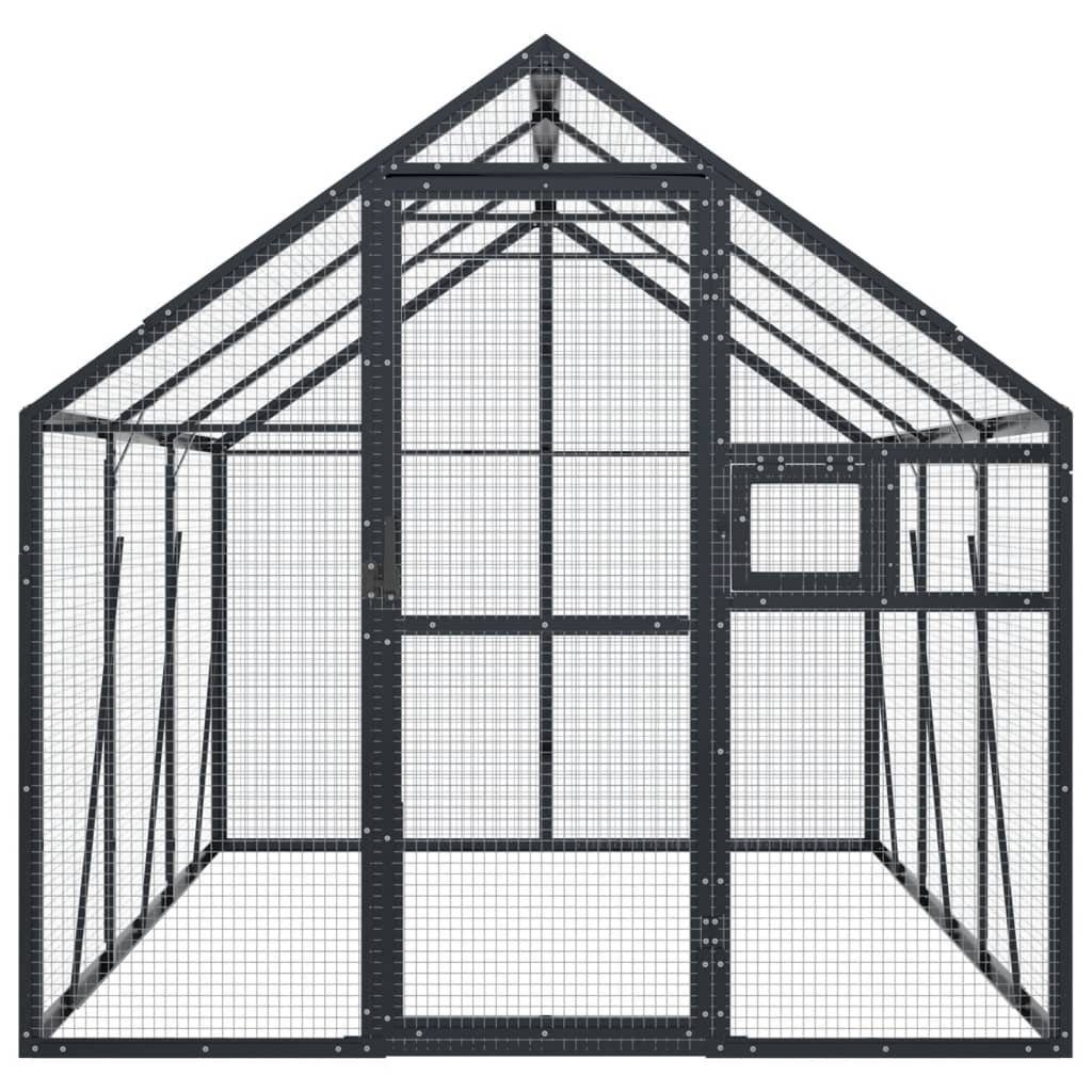 vidaXL Voliere 179 x 3 x 185 m Käfig Gehege Aussen Vogelkäfig Anthrazit 1,79x3x1,85 m