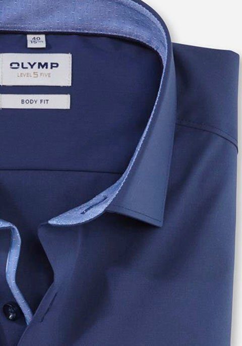 Flex Level 5 Quality OLYMP Kurzarmhemd rauchblau Dynamic in 24/7