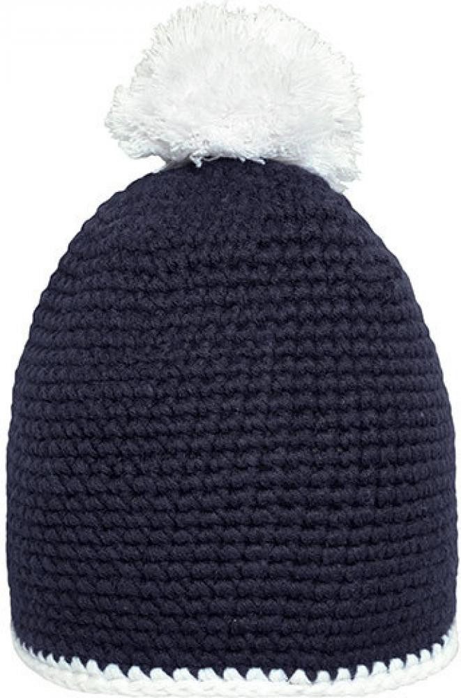 Myrtle Beach Bommelmütze Pompon Hat with Contrast Stripe Wintermütze