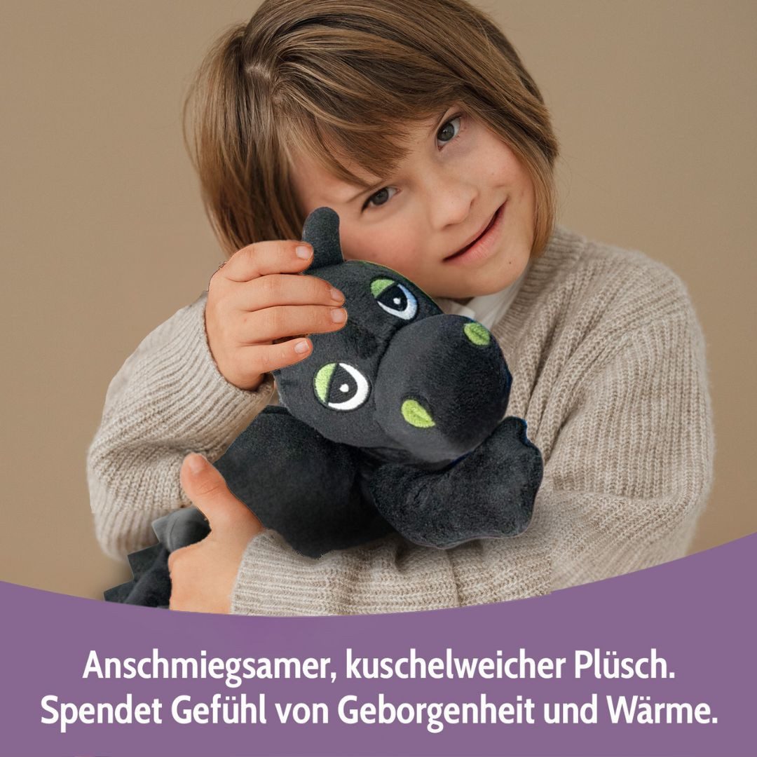 Habibi Plush Wärmekissen Habibi Plush Wärmetier Stofftier 1862 Glücksdrache schwarz