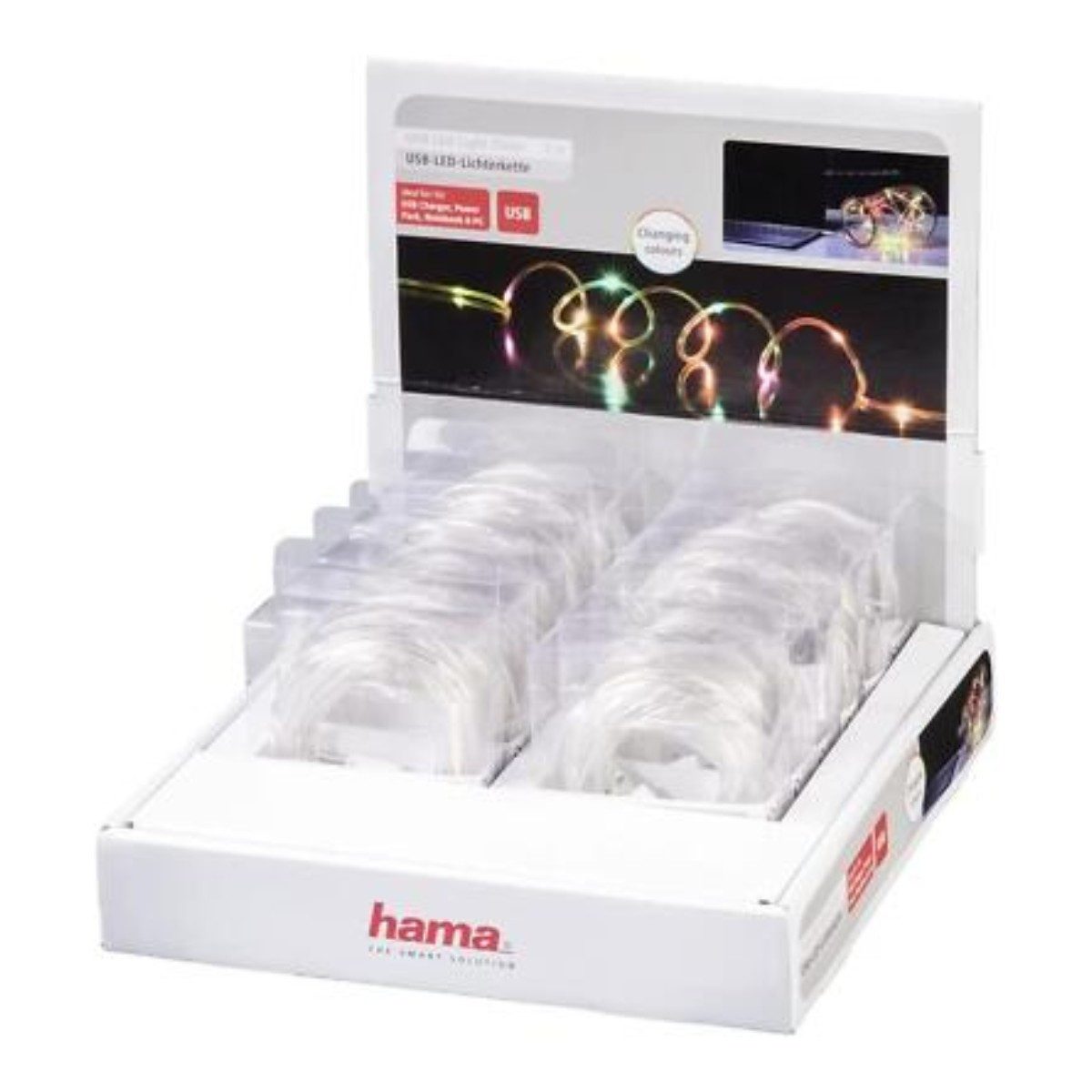 Hama Schlauch Hama LED Lichtleiste USB 3 m RGB Innen TV PC Notebook, Lichterkette 3m Lichtschlauch