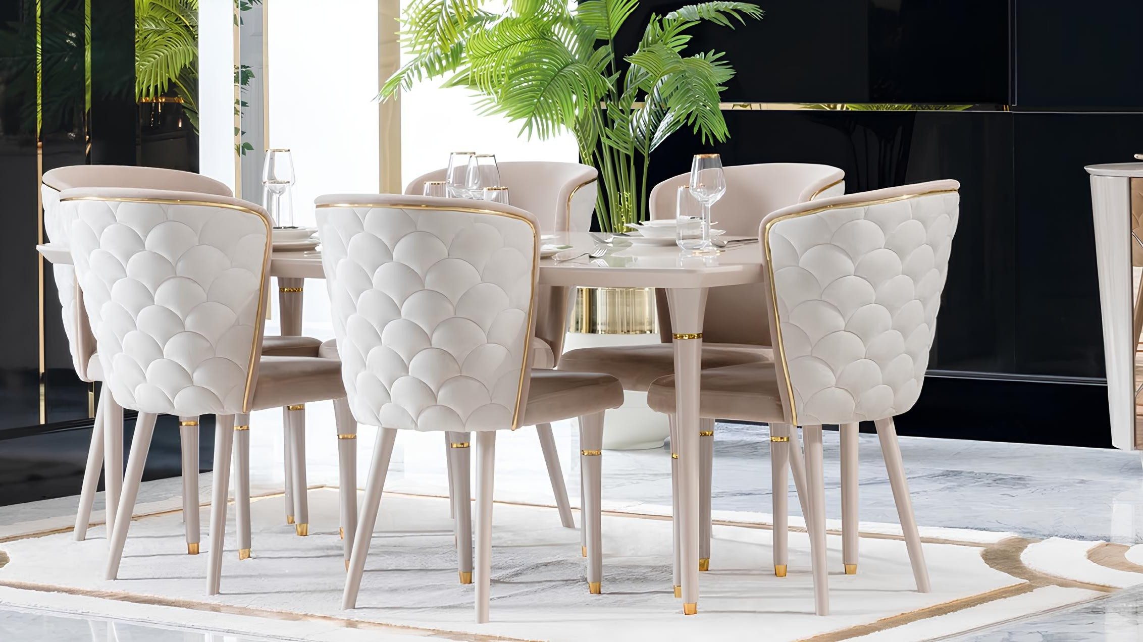 Essgruppe Tisch mit 6 Stühlen - 7-teiliges Set für das Esszimmer