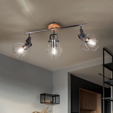 etc-shop LED Deckenspot, Leuchtmittel inklusive, Warmweiß, Retro Decken Lampe Gitter Spots verstellbar Ess Zimmer