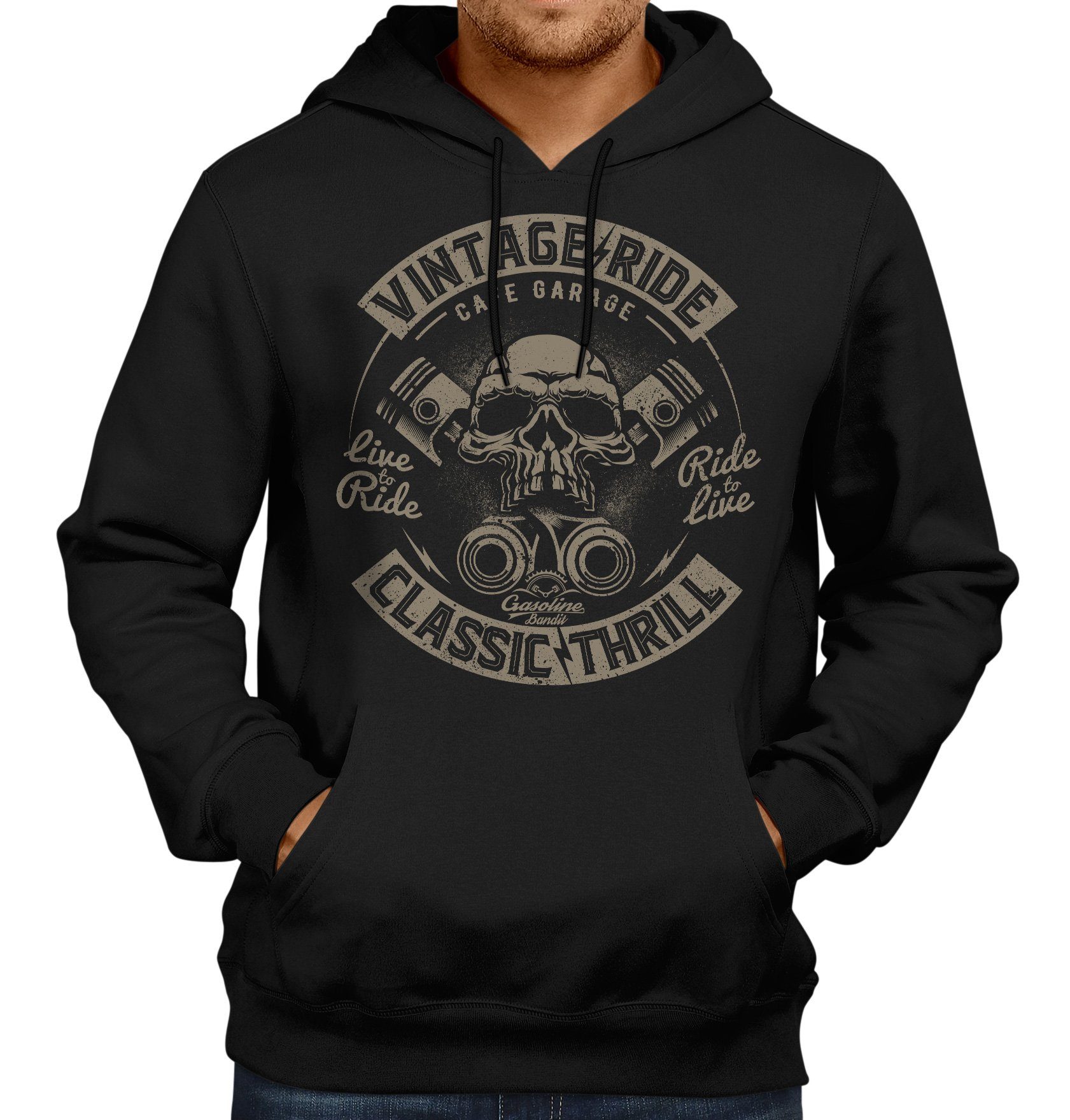 Kapuzensweatshirt im Original Rockabilly Biker Racer Design: Classic Thrill
