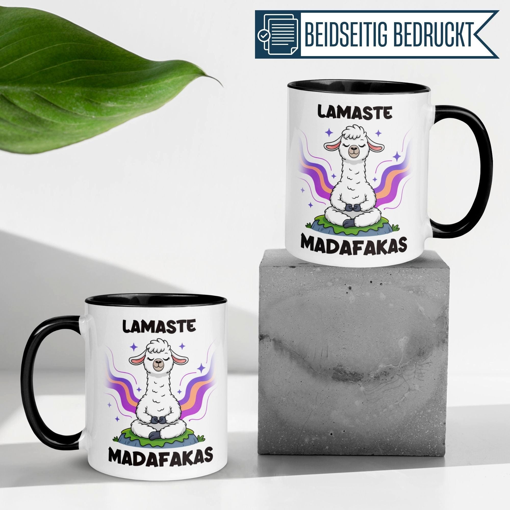 Momentals Tasse Lama – „Lamaste Madafakas“ – lustiger Lama Geschenk Becher, Gratis Versand · Links-&Rechtshänder · Spülmaschinenfest