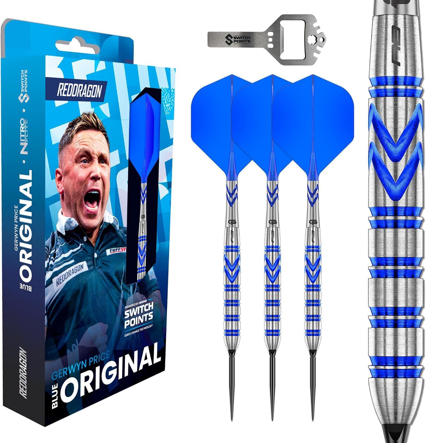 TARGET DARTS Dartpfeil Gerwyn Price 'Iceman' 24g Steeldarts - Switch Points 90% Tungsten