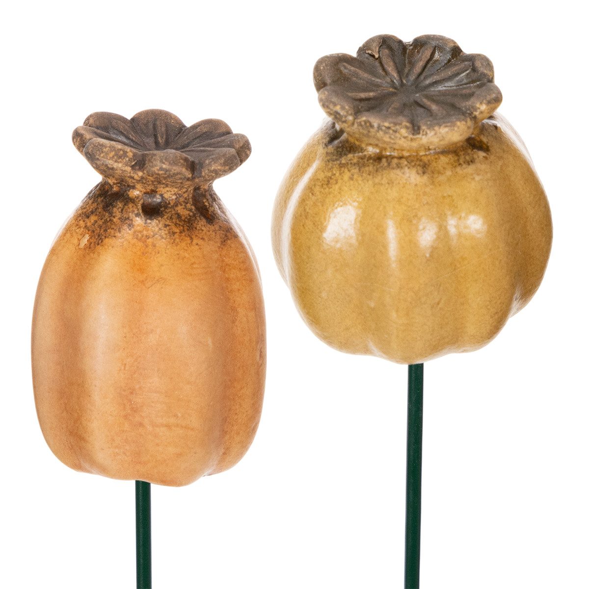 Florists Products Gartenstecker Gartenstecker Mohnkapsel Deko Element Handgefertigte Keramik, 4 Stück