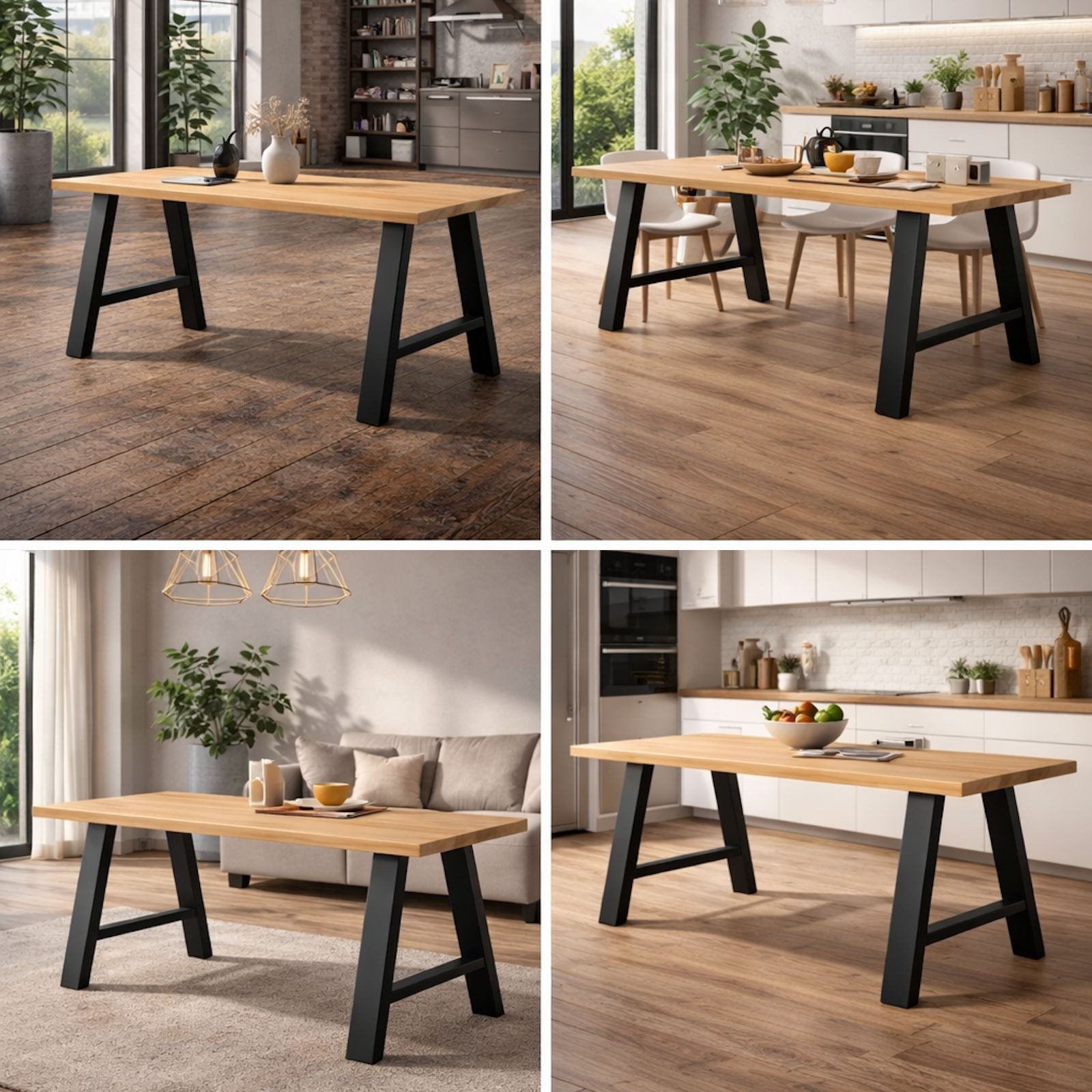 SO-TECH® Tischgestell Bankuntergestell A-FRAME schwarz mit Mittelstrebe (1-St), Tischuntergestell 710 x 580 mm, 1 Stück
