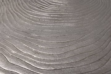 Qiyano Beistelltisch Beistelltisch Honoka Groß Silber - Baumscheiben-Optik - Aluminium