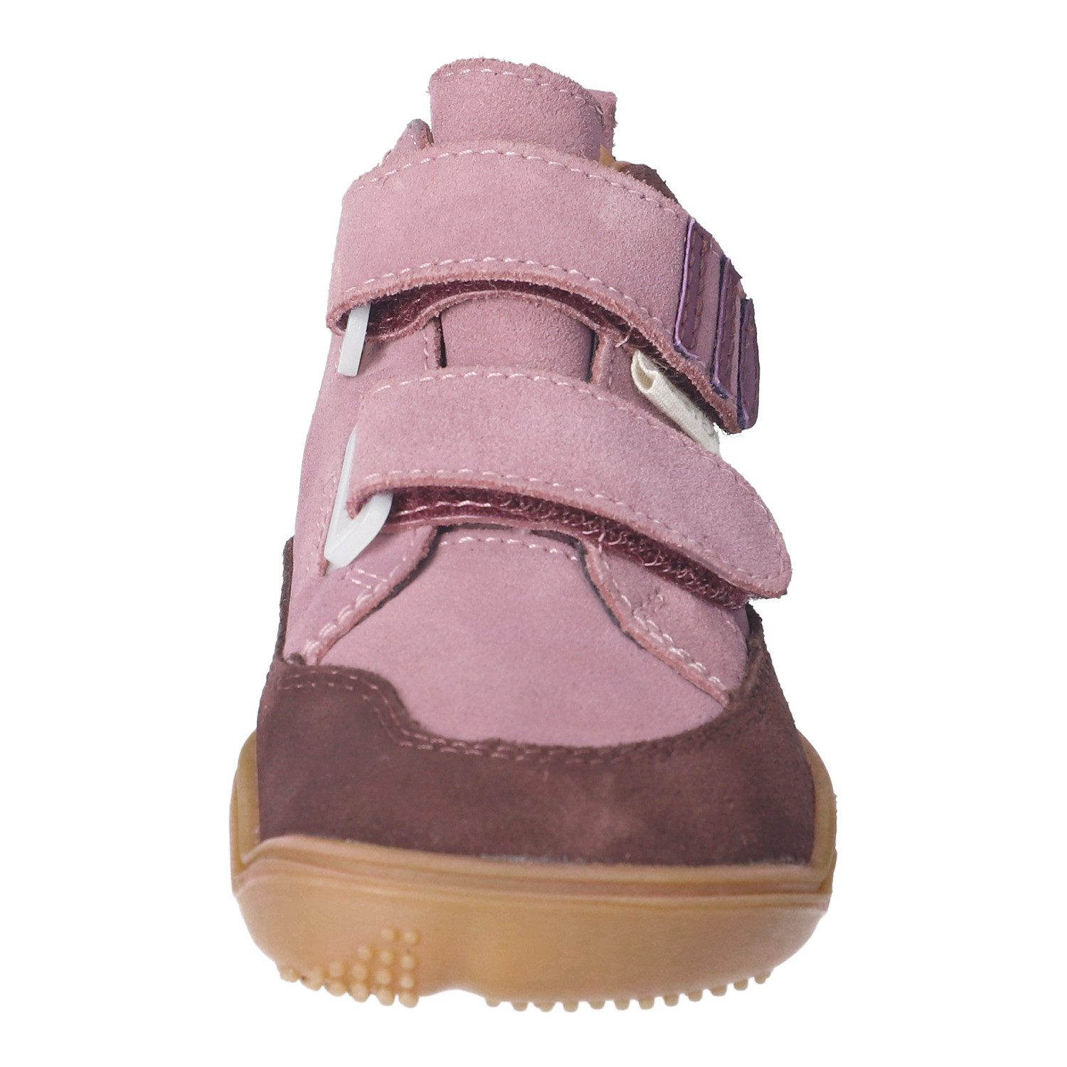 qnuffs Kastanie Barfußschuh Klettschuh, mit Namensschild an der Ferse, kürzbarer Klettriemen – Bild 5 von 5