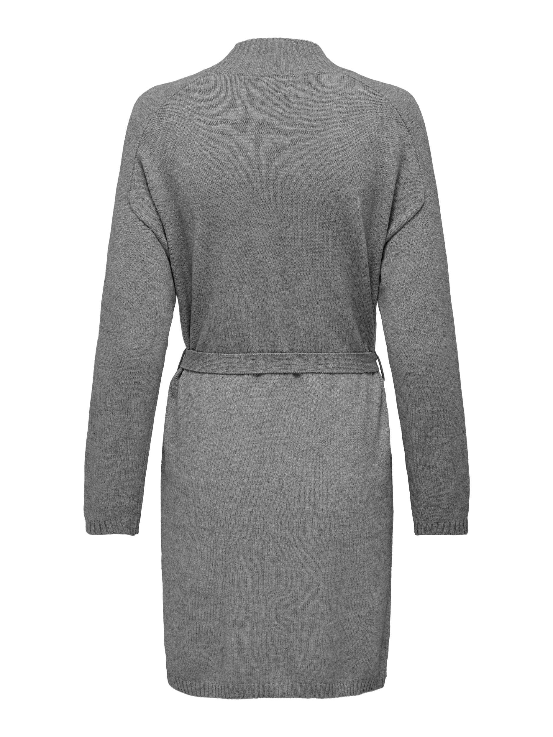 DRESS Melange Strickkleid Medium L/S ONLY EX KNT ONLLEVA Grey BELT