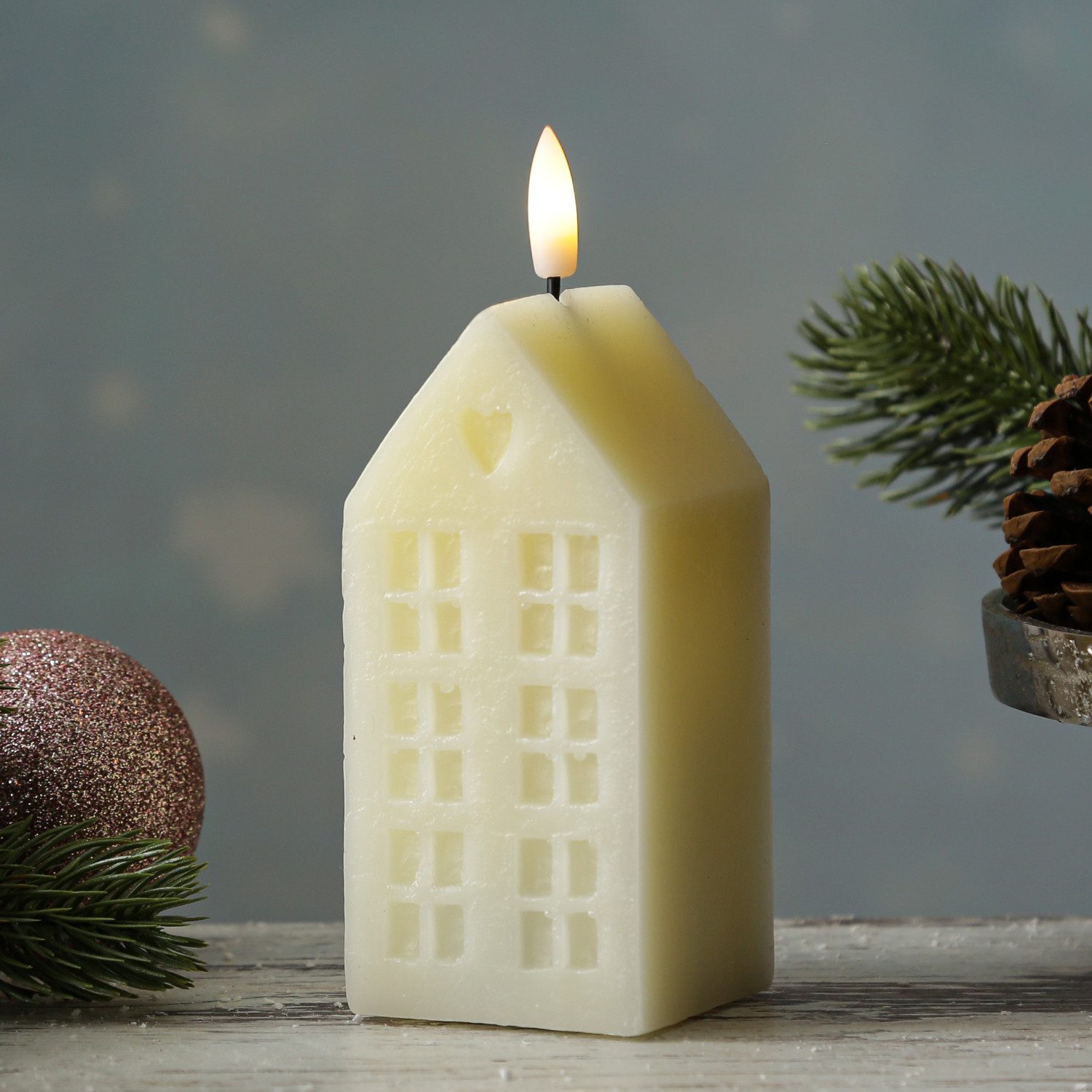 MARELIDA LED-Kerze Haus Echtwachskerze in Hausform günstig online kaufen