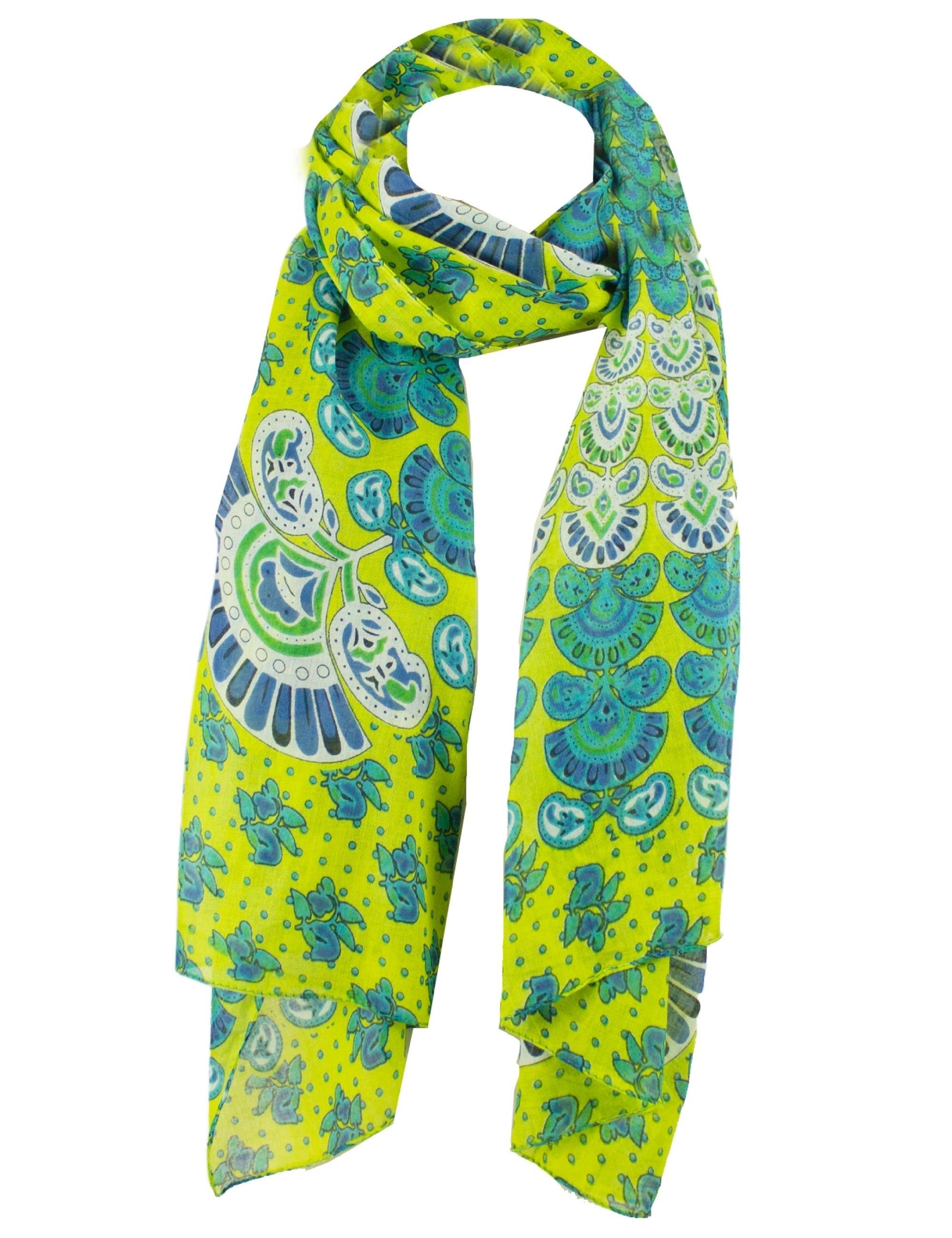 Sunsa Halstuch Damen Schal Tuch Baumwolle Halstuch Sommer Scarf mit Blumen, günstig online kaufen