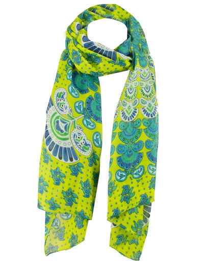 Sunsa Modeschal Damen Schal Tuch. Baumwolle Halstuch. Sommer Scarf als Geschenkideen für Frauen. Tuch mit Blumen Aufdruck & modern bohemian Design., Blumenmotive Aufdruck