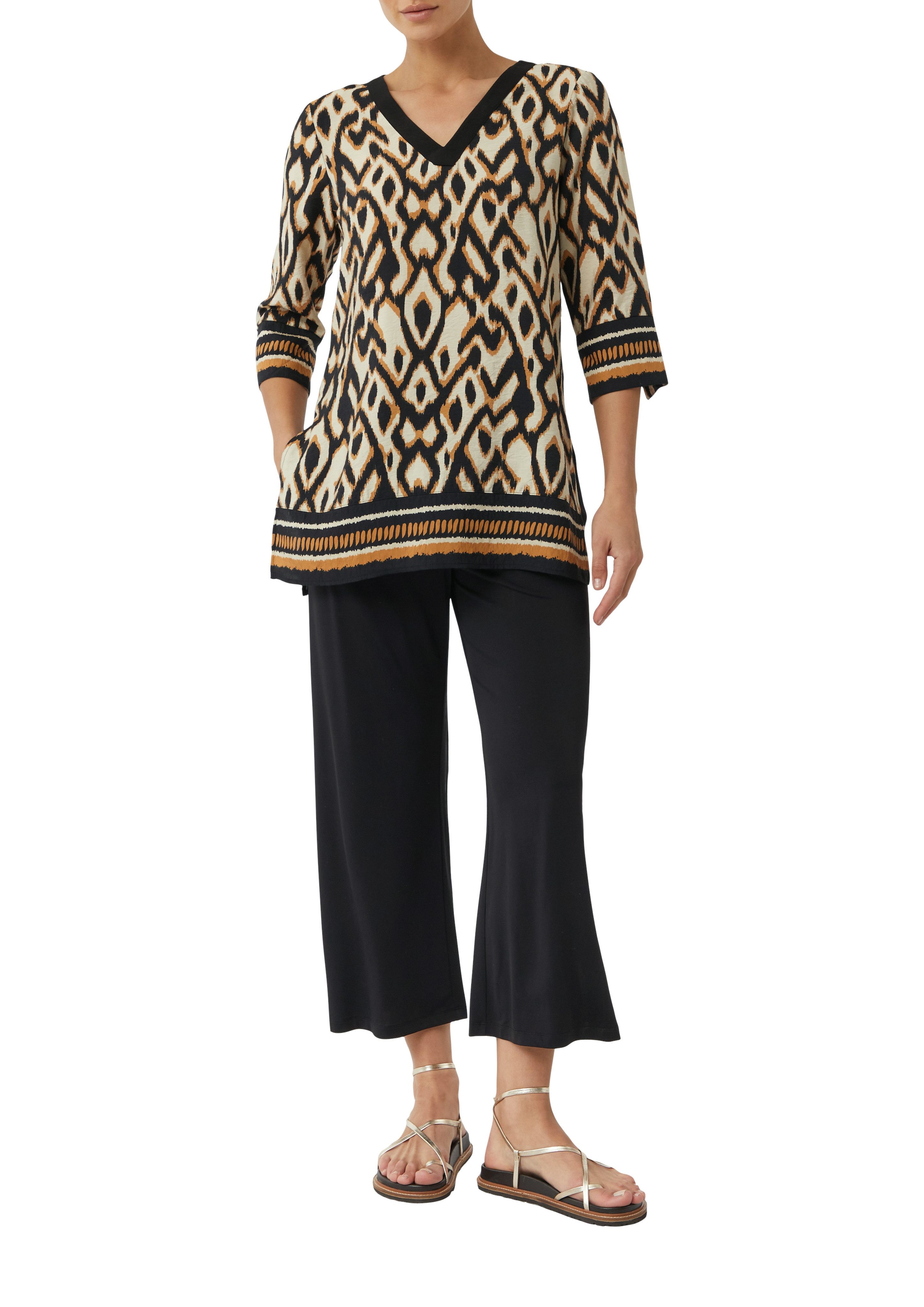 comma Klassische Bluse mit All-Over Print günstig online kaufen