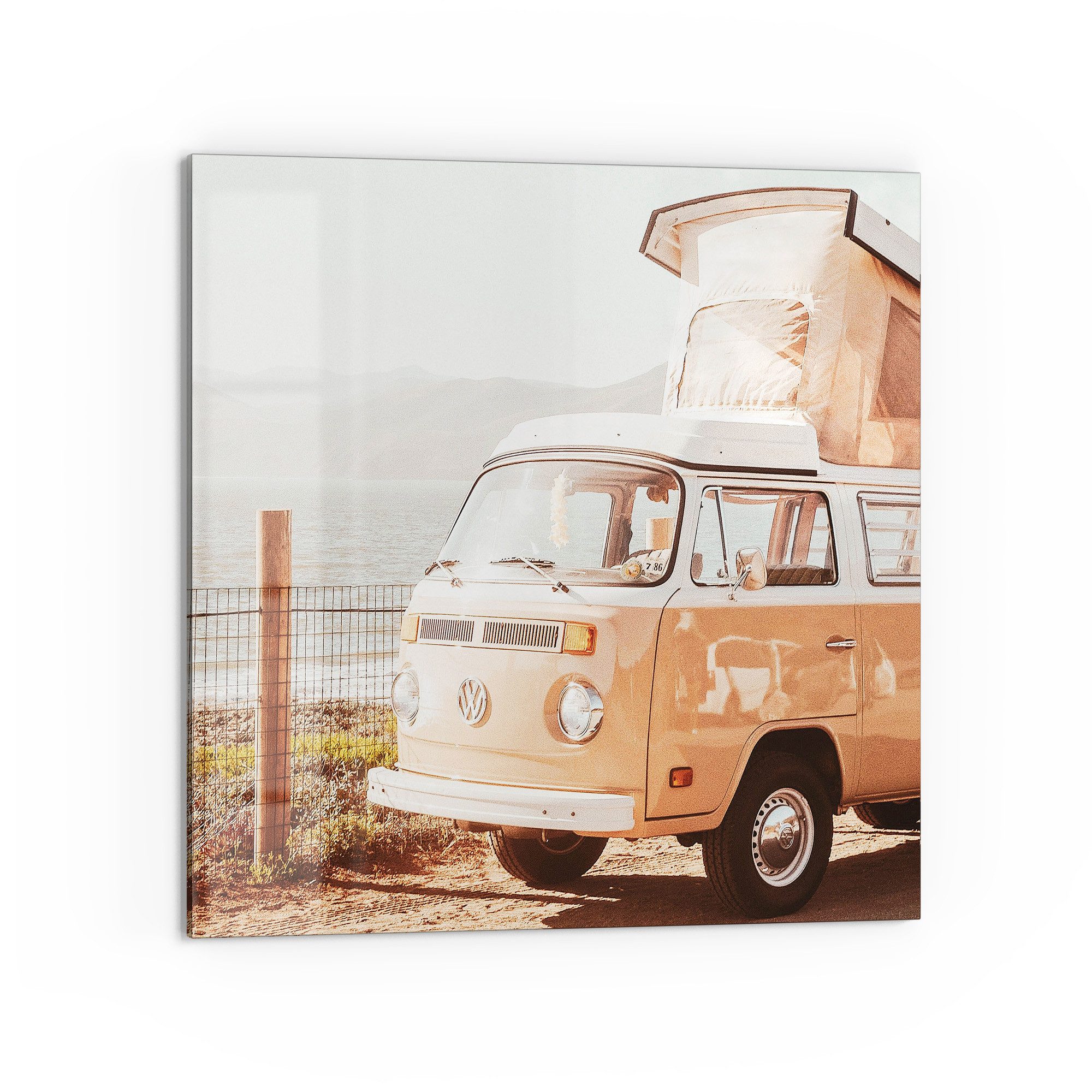 DEQORI Küchenrückwand 'Küstenabenteuer', Glas Spritzschutz Badrückwand Herdblende