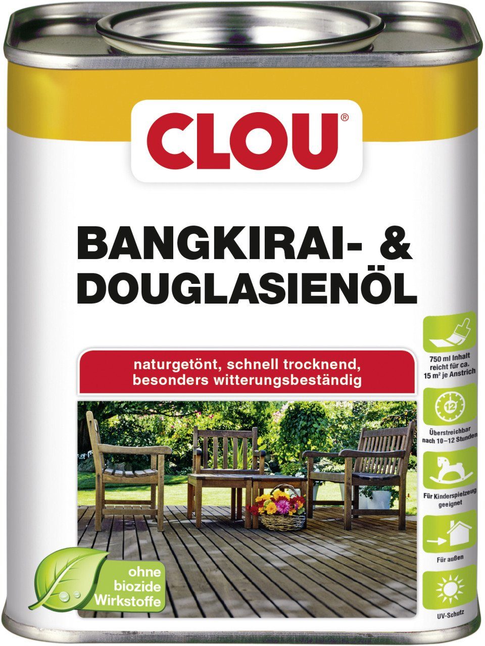 Hartholzöl Clou Bangkirai & Douglasien Öl 750 ml