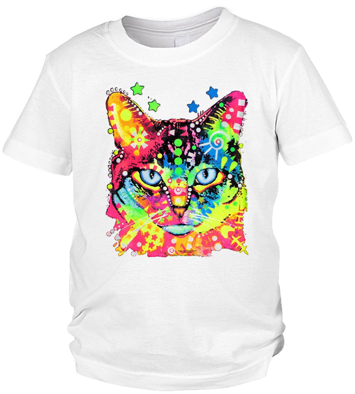 Tini - Shirts Print-Shirt Katzen Motiv Kindershirt buntes Katzenmotiv Kindershirt : Blue Eyes