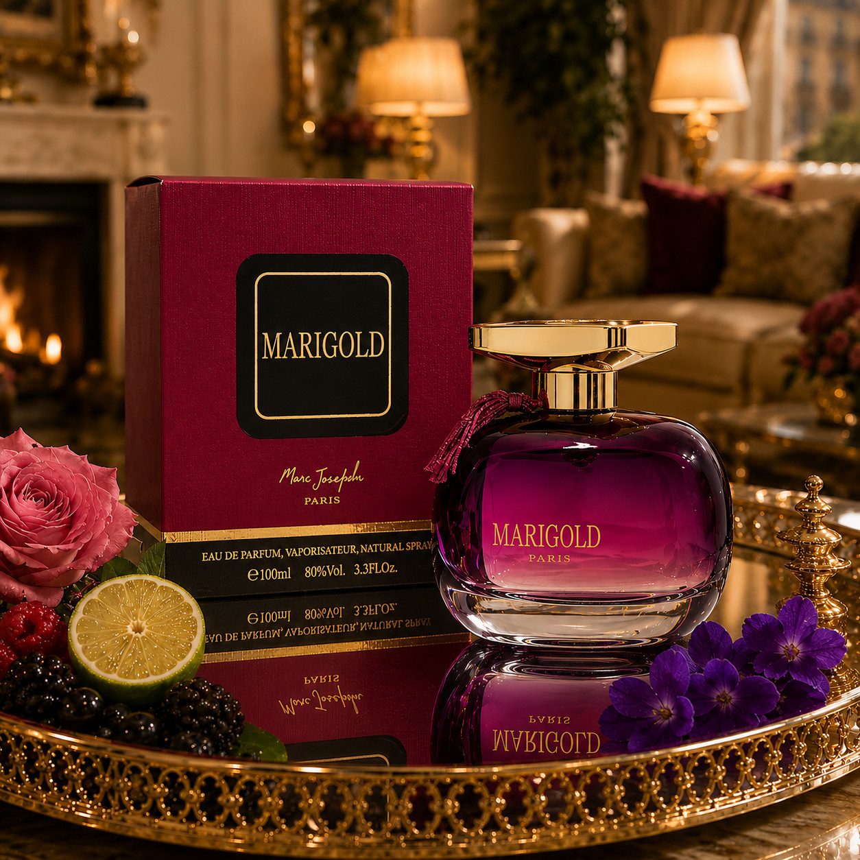 Marc Joseph Paris Eau de Parfum MARIGOLD PARIS Luxuriöser Damenduft; Fruchtig, Floral, Süß, e100 ml, Hergestellt in Paris, 7 Stern, Sehr Langanhaltend, Edle Verpackung