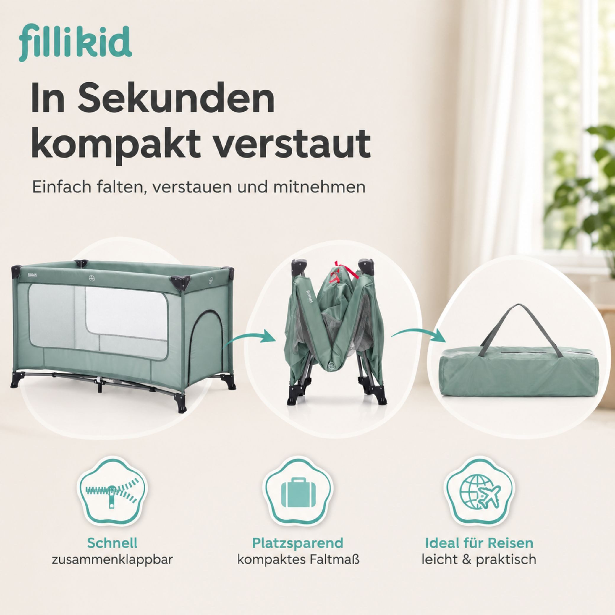 Fillikid Baby-Reisebett Reisebett Nizza Exklusiv