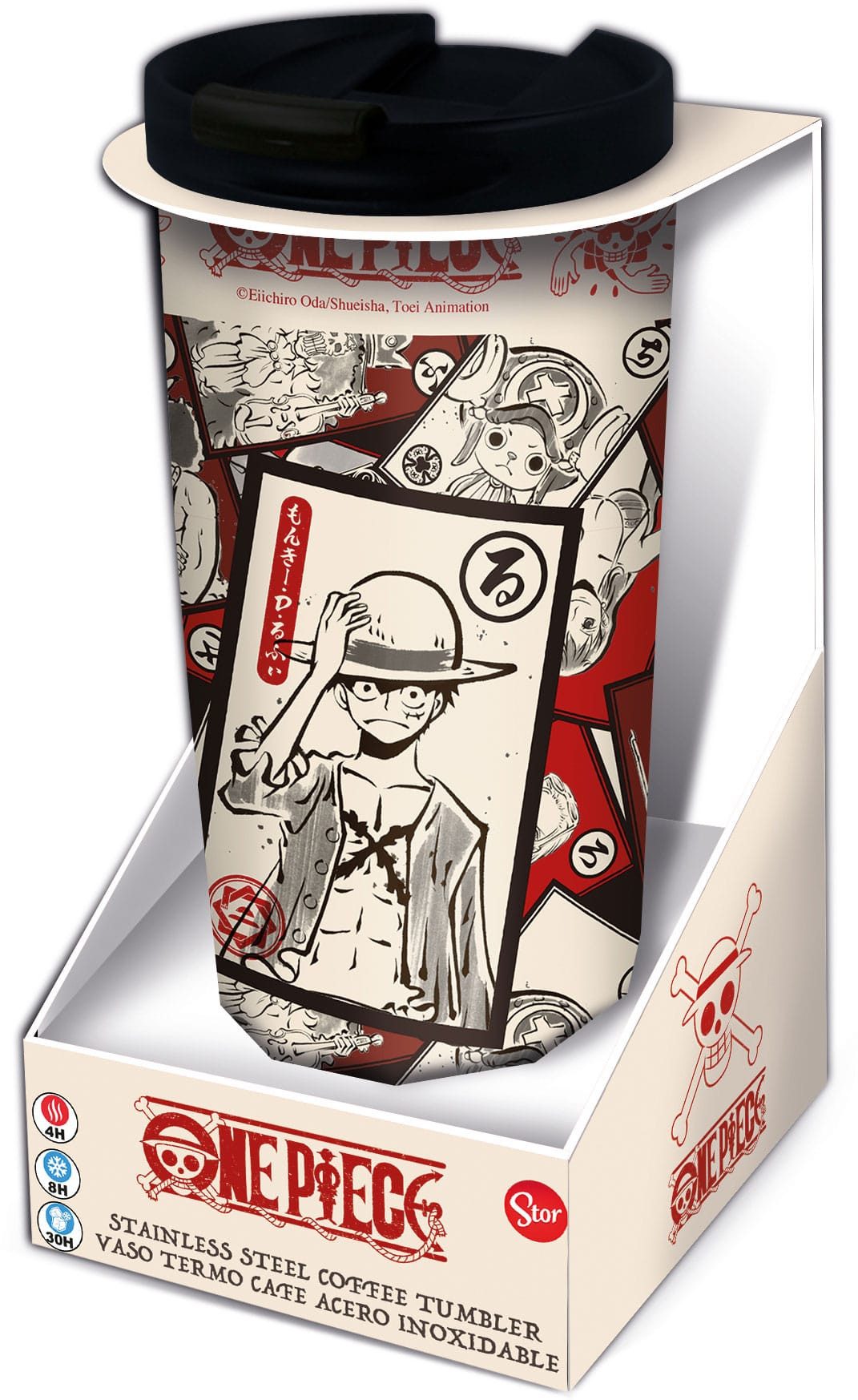 Stor Coffee-to-go-Becher One Piece Edelstahl-Reisebecher Cards, 1-tlg., Offiziell lizenzierter Edelstahl-Reisebecher
