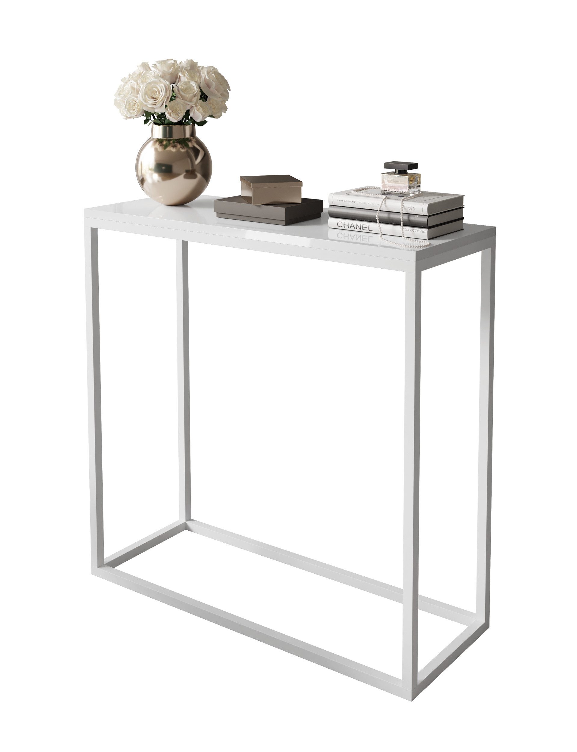 Lookway Konsolentisch MODERN HOCHGLANZ – eleganter Tisch für Wohnzimmer und Flur (1x Konsole), Breite: 80/100 cm