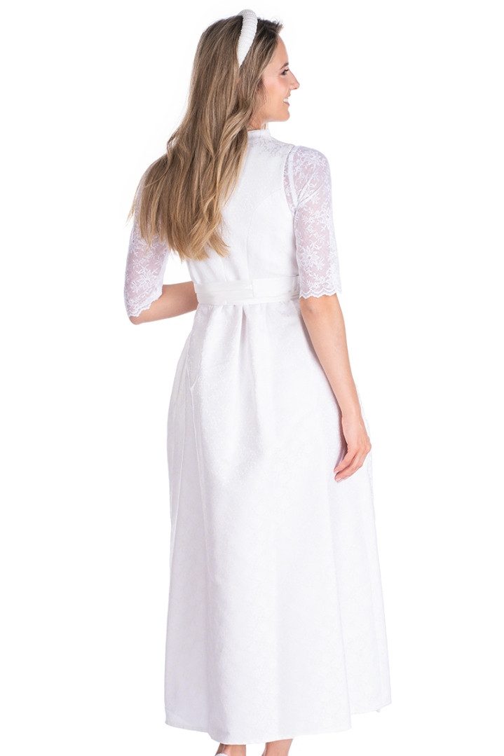 Berwin & Wolff Dirndl Hochzeits-Umstandsdirndl lang 2tlg. - HELLA - creme – Bild 5 von 5