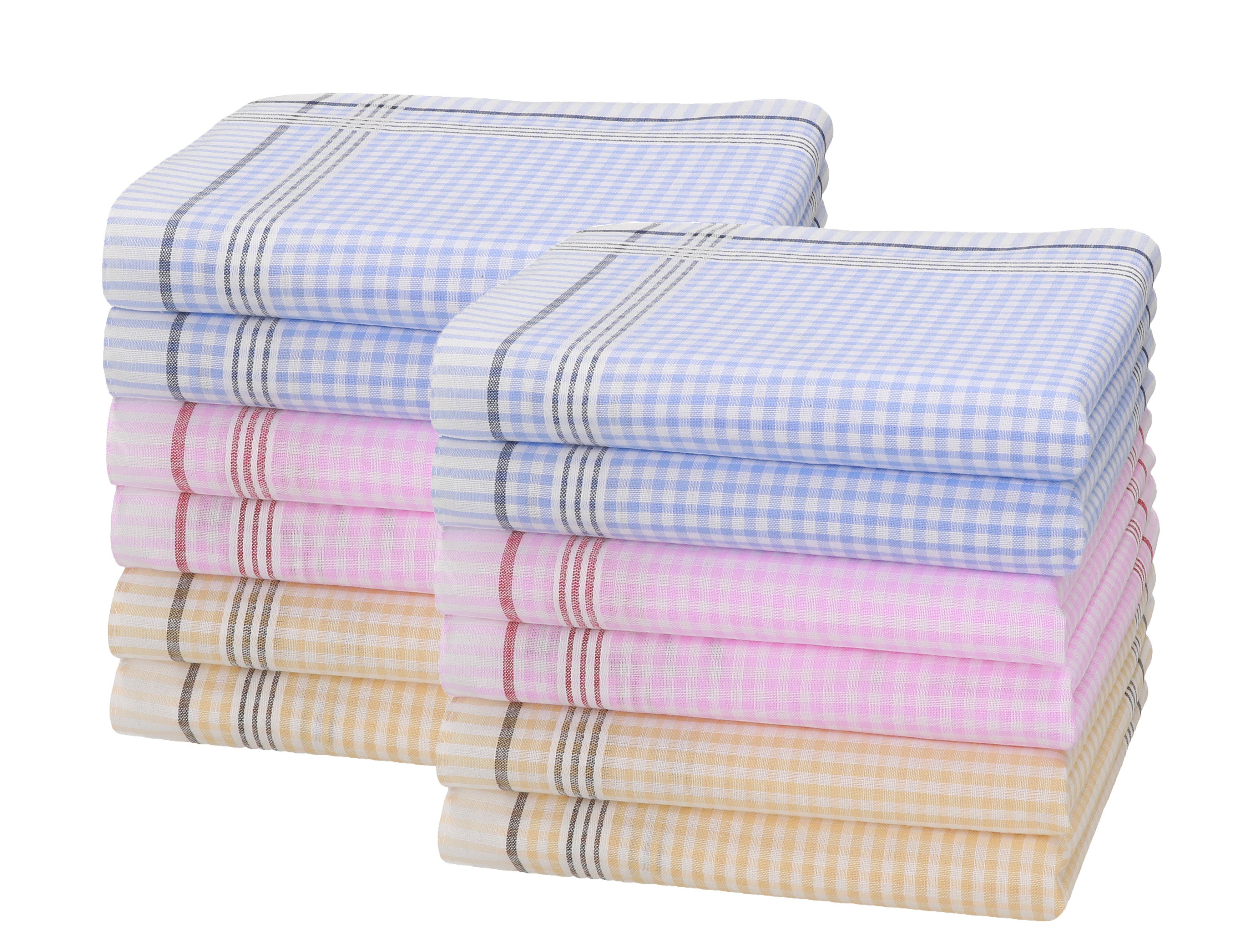 Betz Taschentuch Betz 12 Stück Damen Stoff Taschentücher Set Selma Größe ca. 28x28 cm, (Set, 12 Taschentücher), 100% Baumwolle